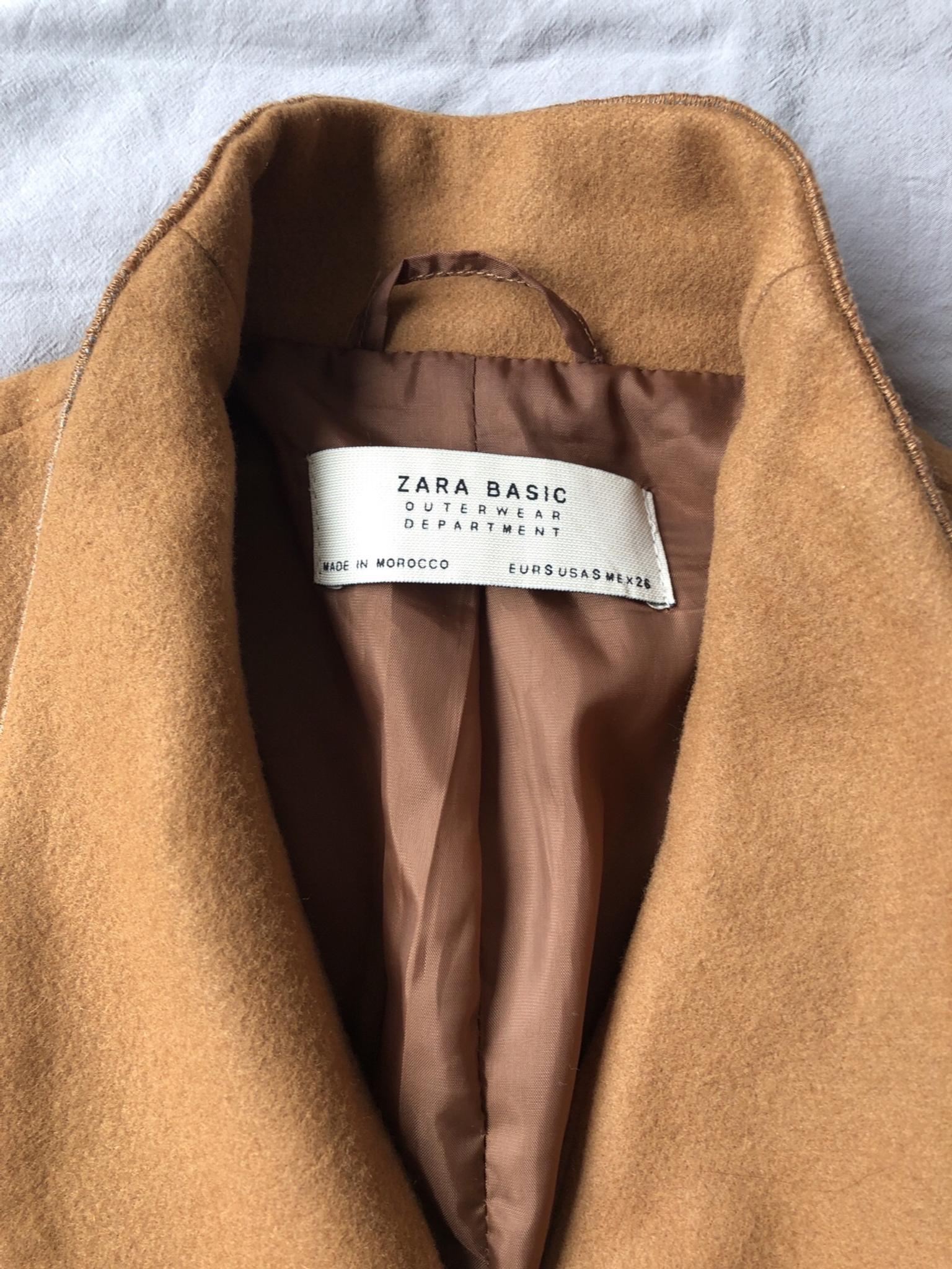 zara women's camel coat