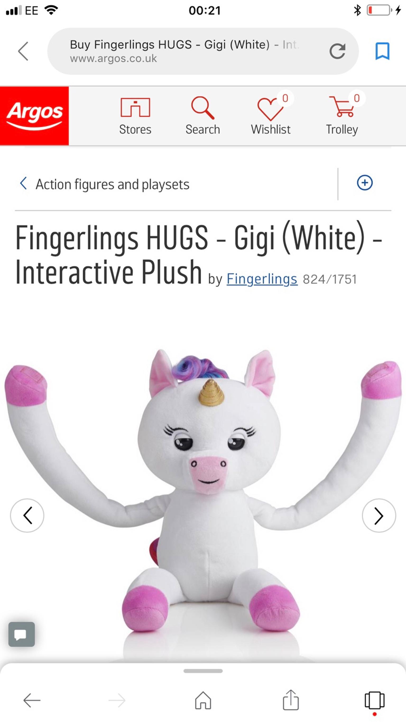 fingerlings hugs unicorn argos