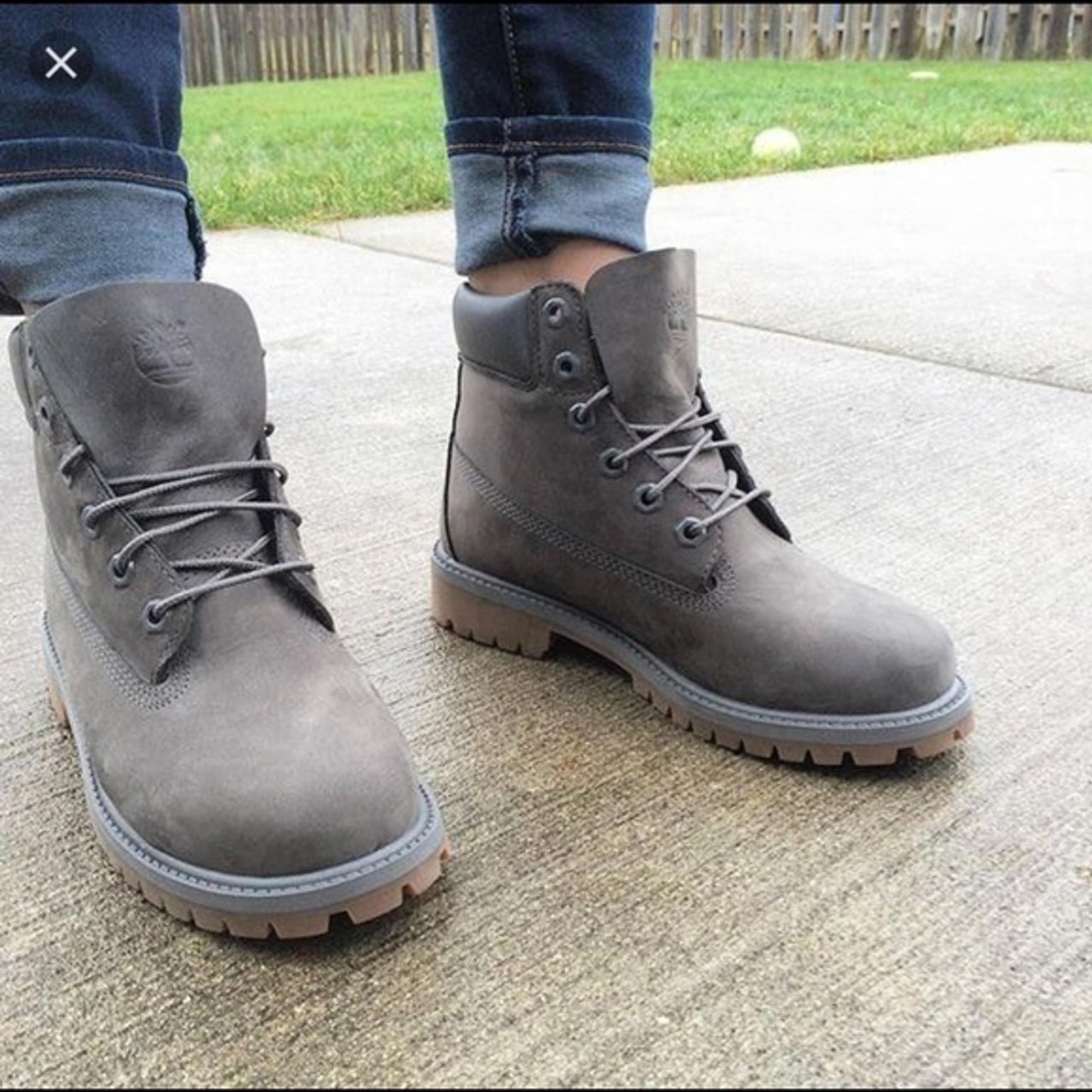 grey female timberland boots
