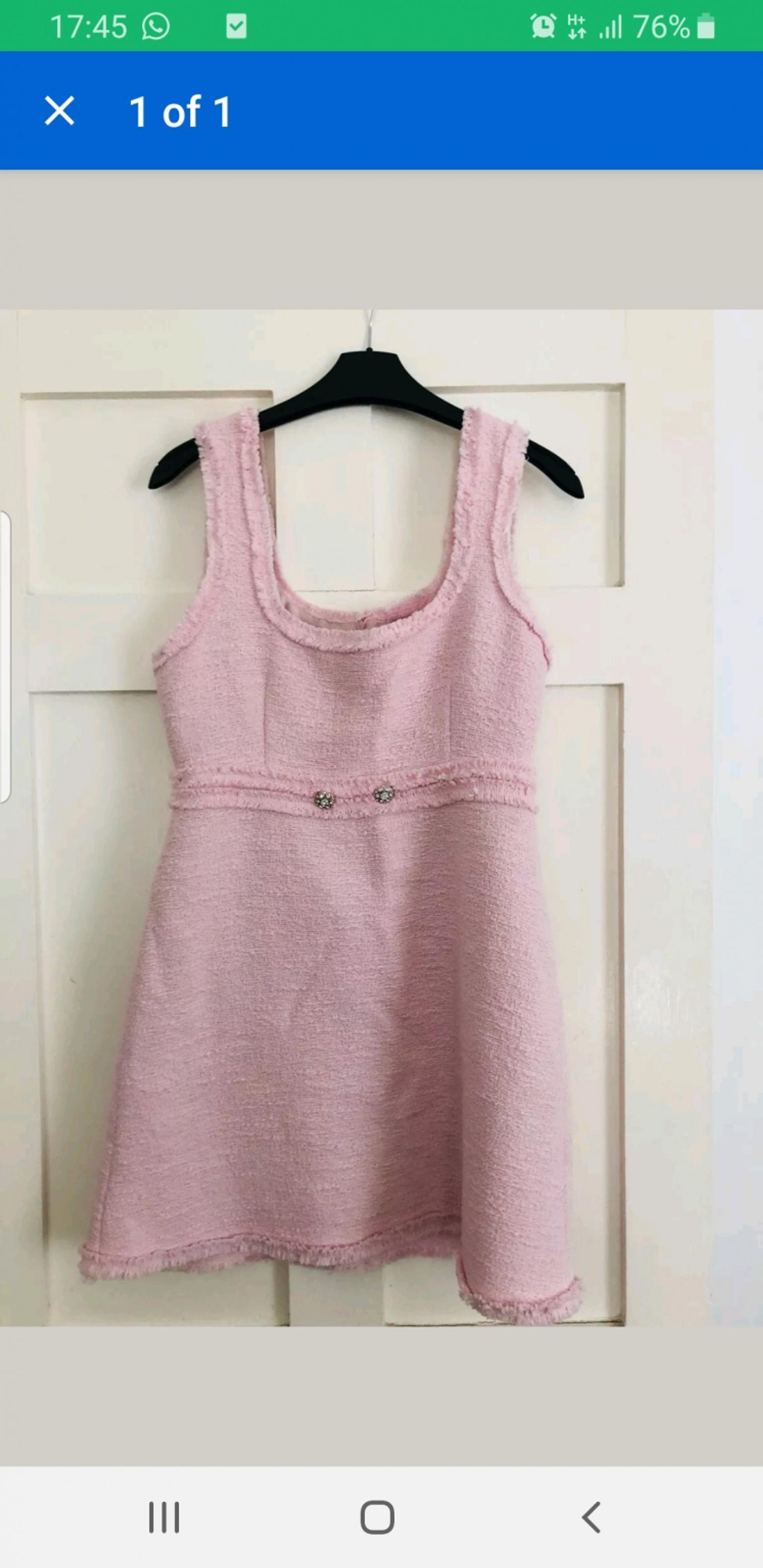 pink zara tweed dress