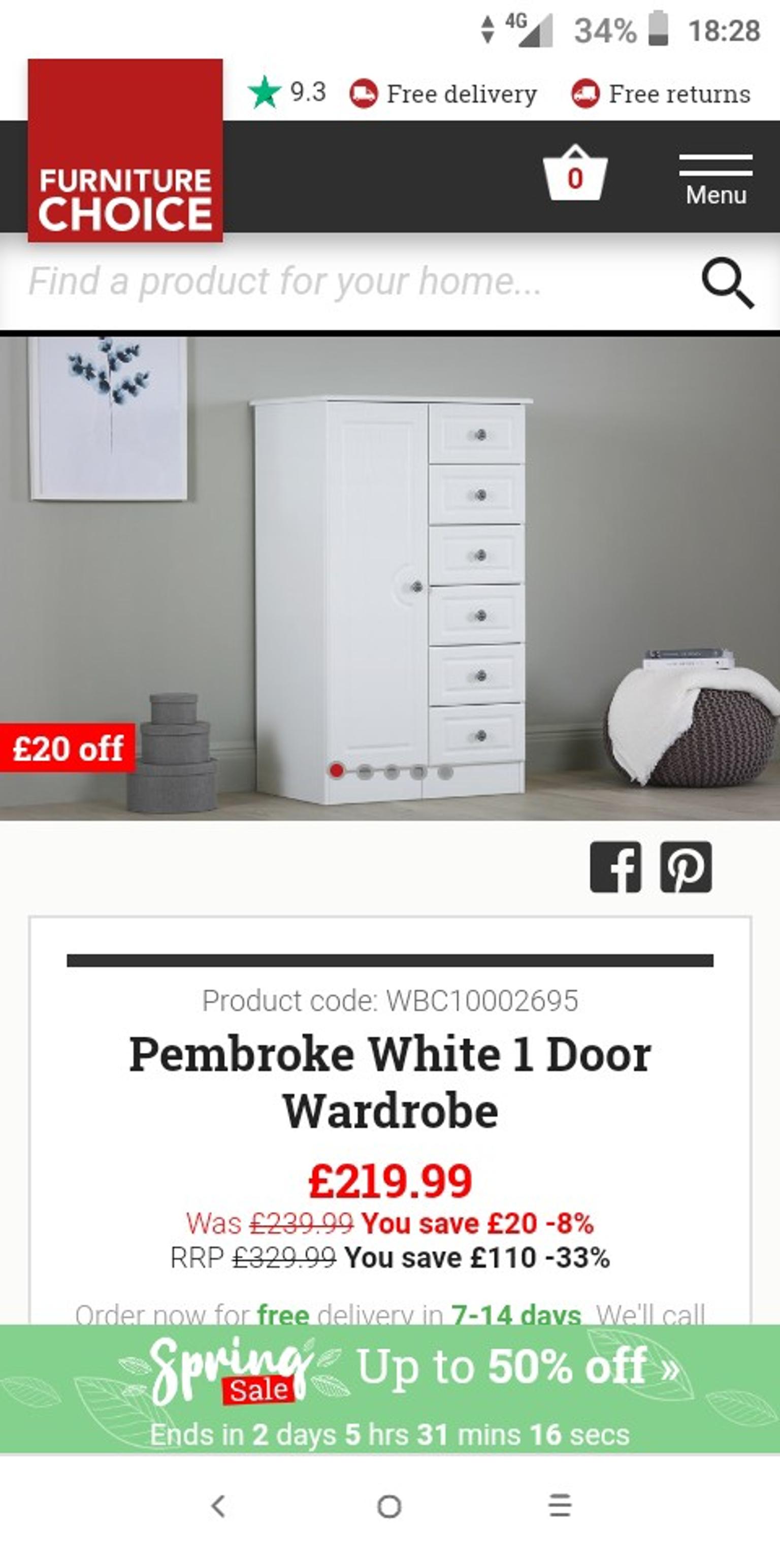 White Tall Boy With Drawers Clothes Rail N In Barnsley Fur 75 00