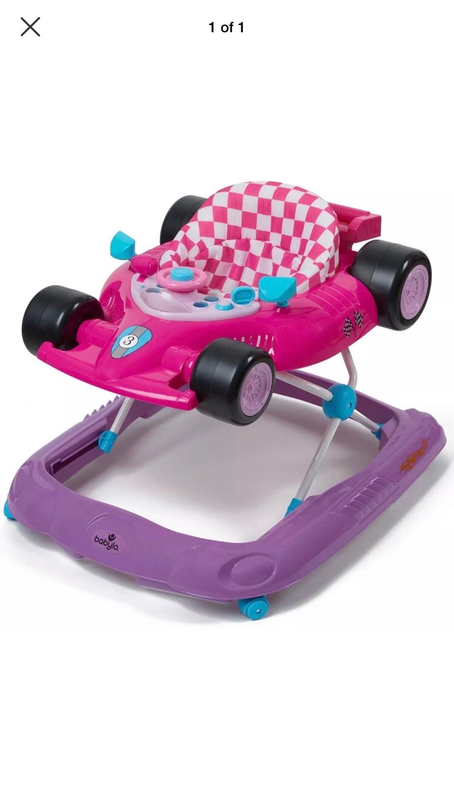 Pink race car baby walker in NG10 