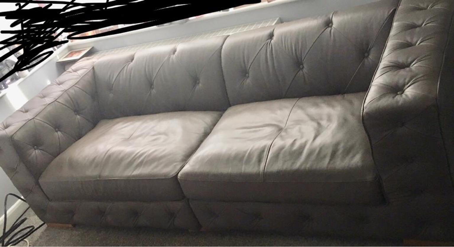4 Seater Leather Sisi Italia Sofa Armchair In Bow Brickhill Fur