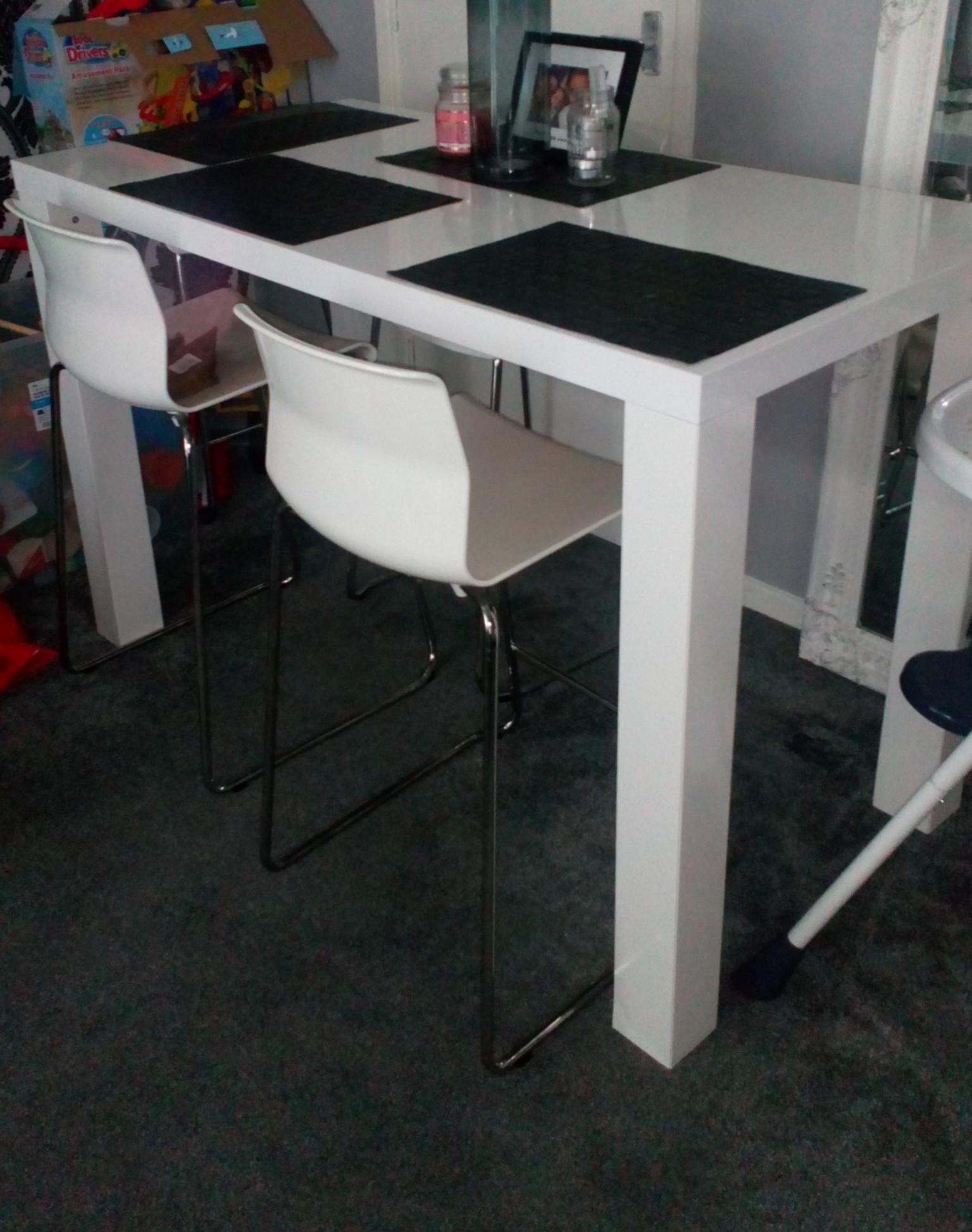 ikea white bar table and chairs