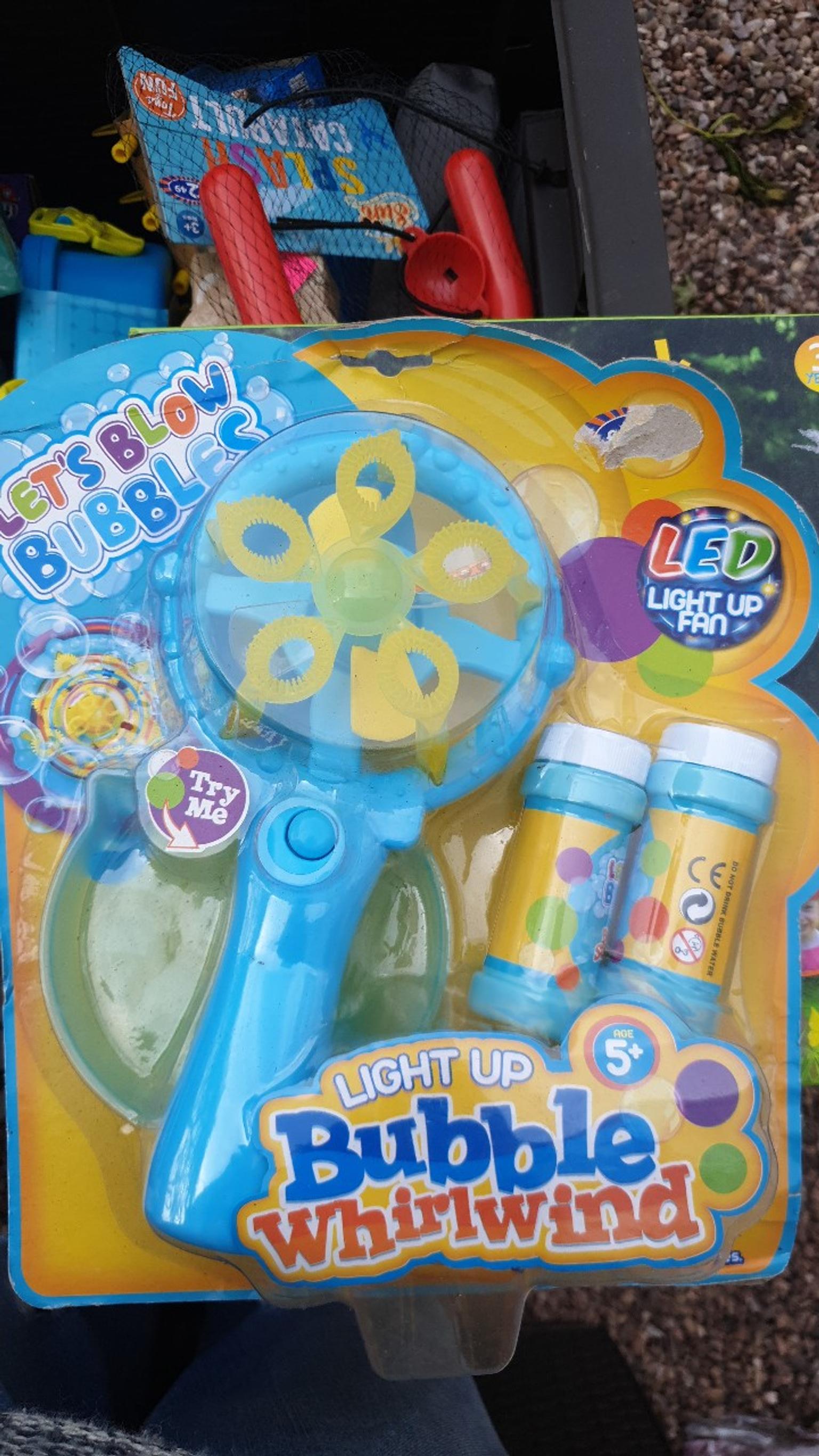 Bubble factory LED Light up bubble whirlwind wand toy Available in Blue and Red 