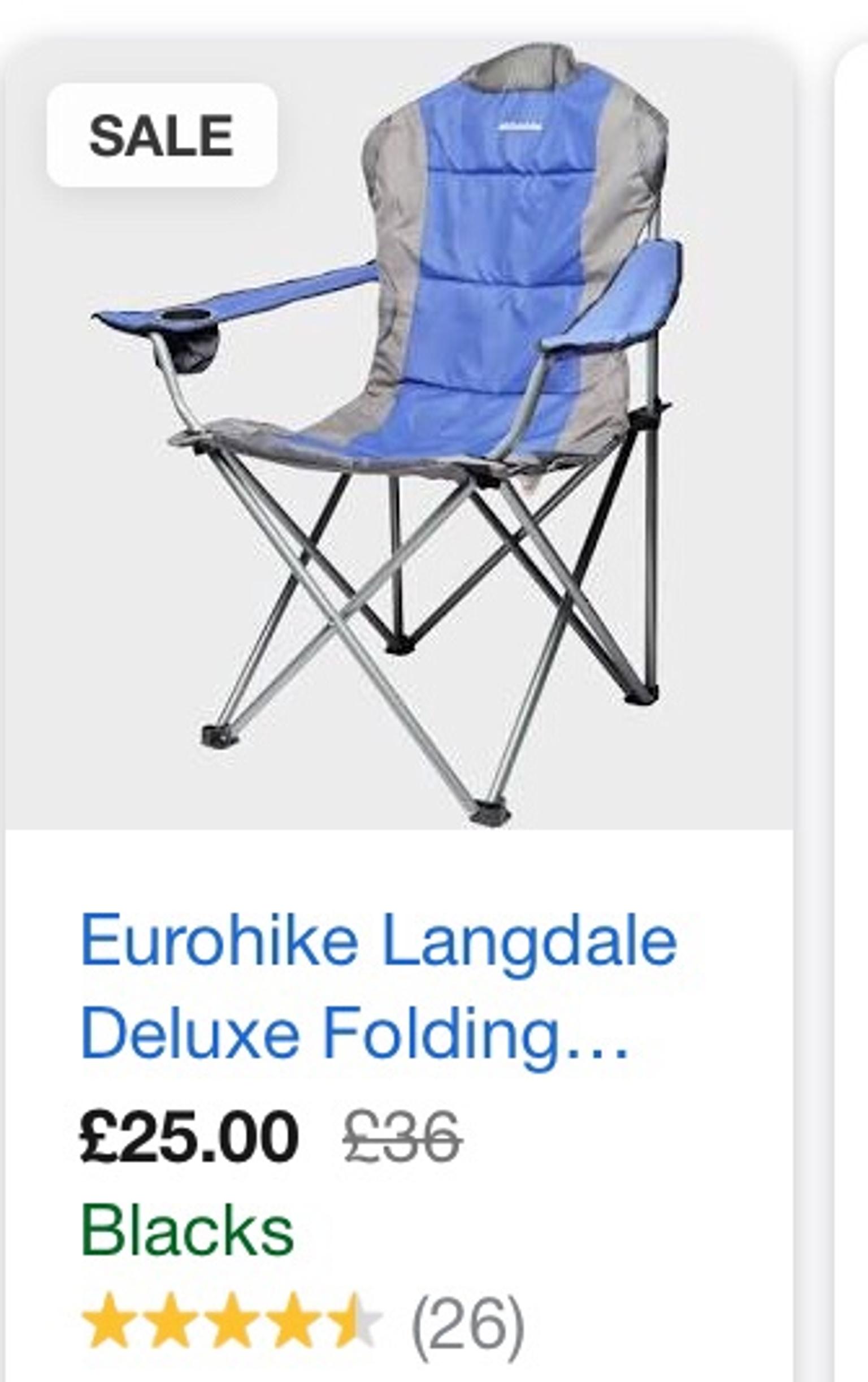 eurohike langdale deluxe folding chair