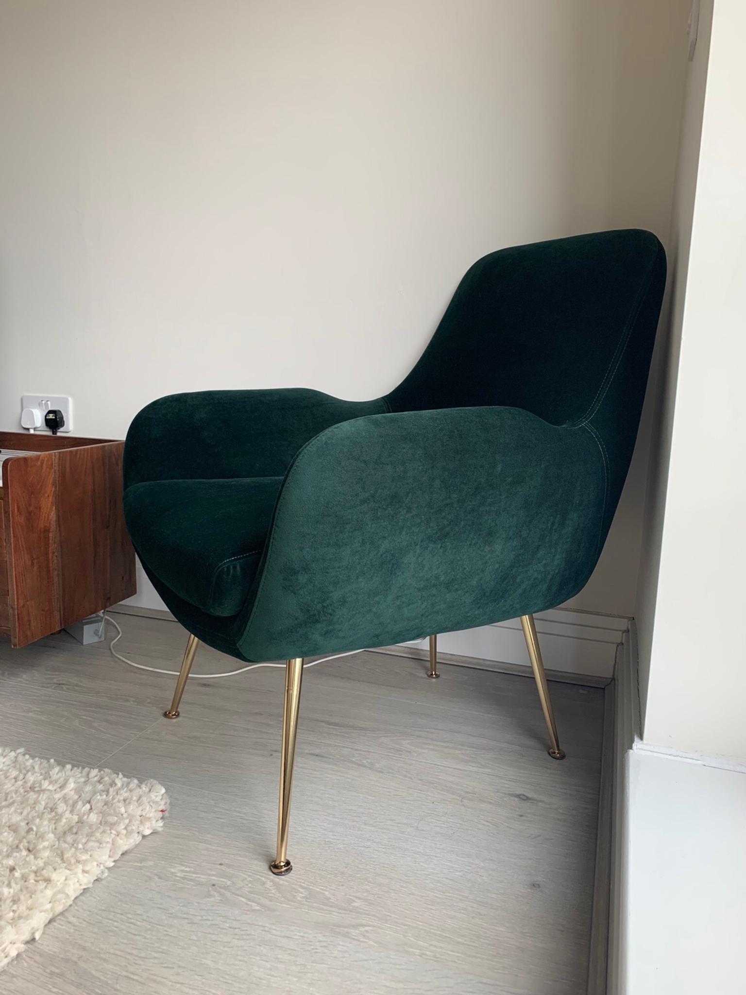 emerald green modern armchair