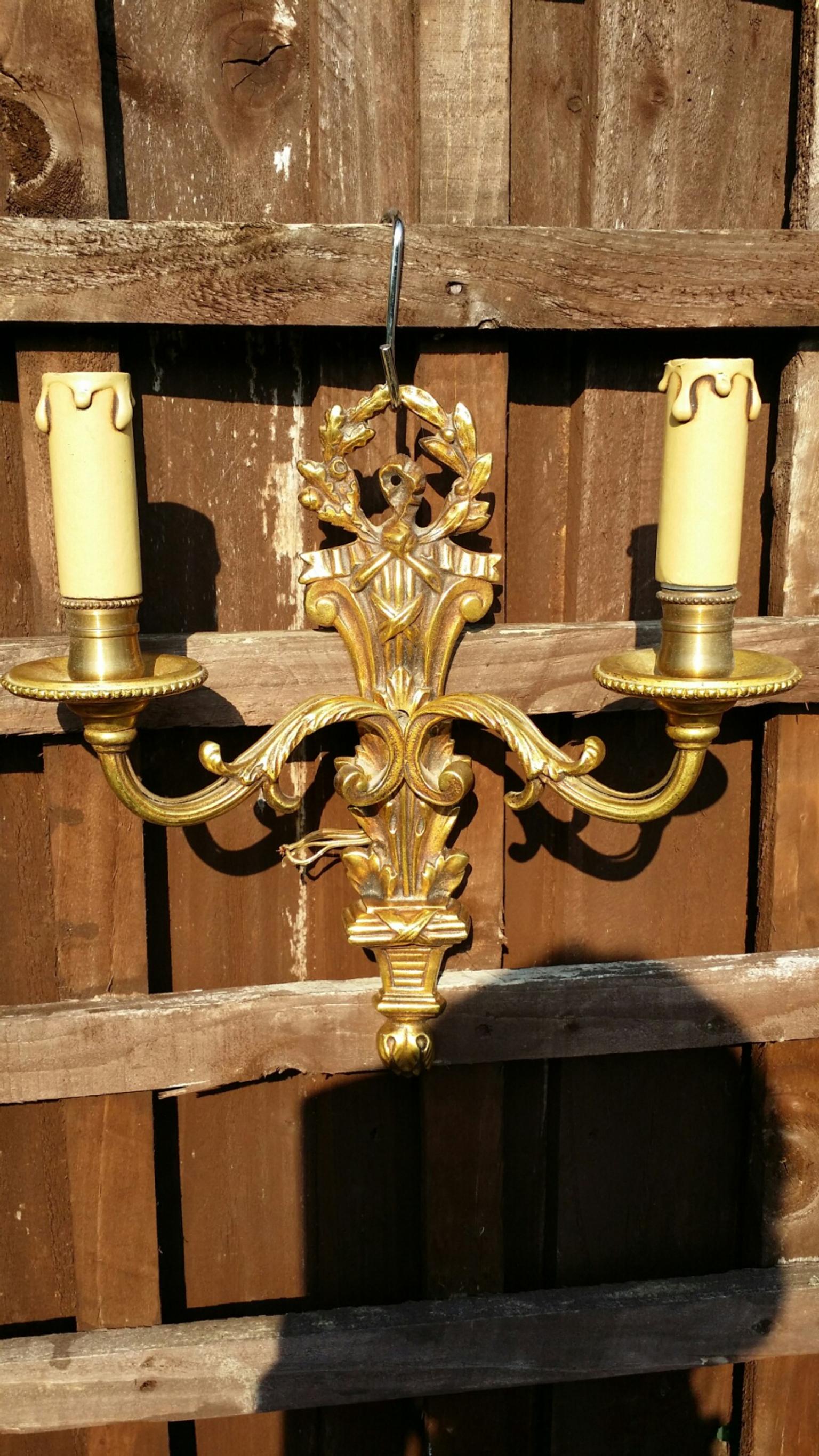 Vintage Brass Wall Light Fitting In Ch49 Wirral Fur 20 00