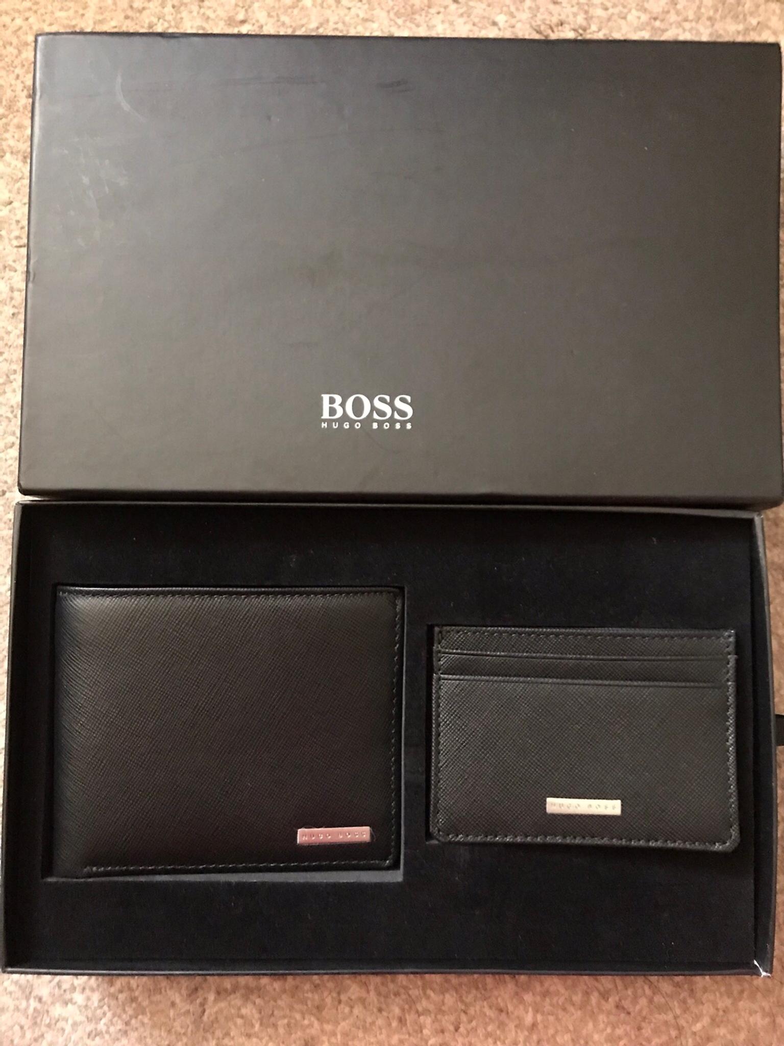 hugo boss wallet and card holder set