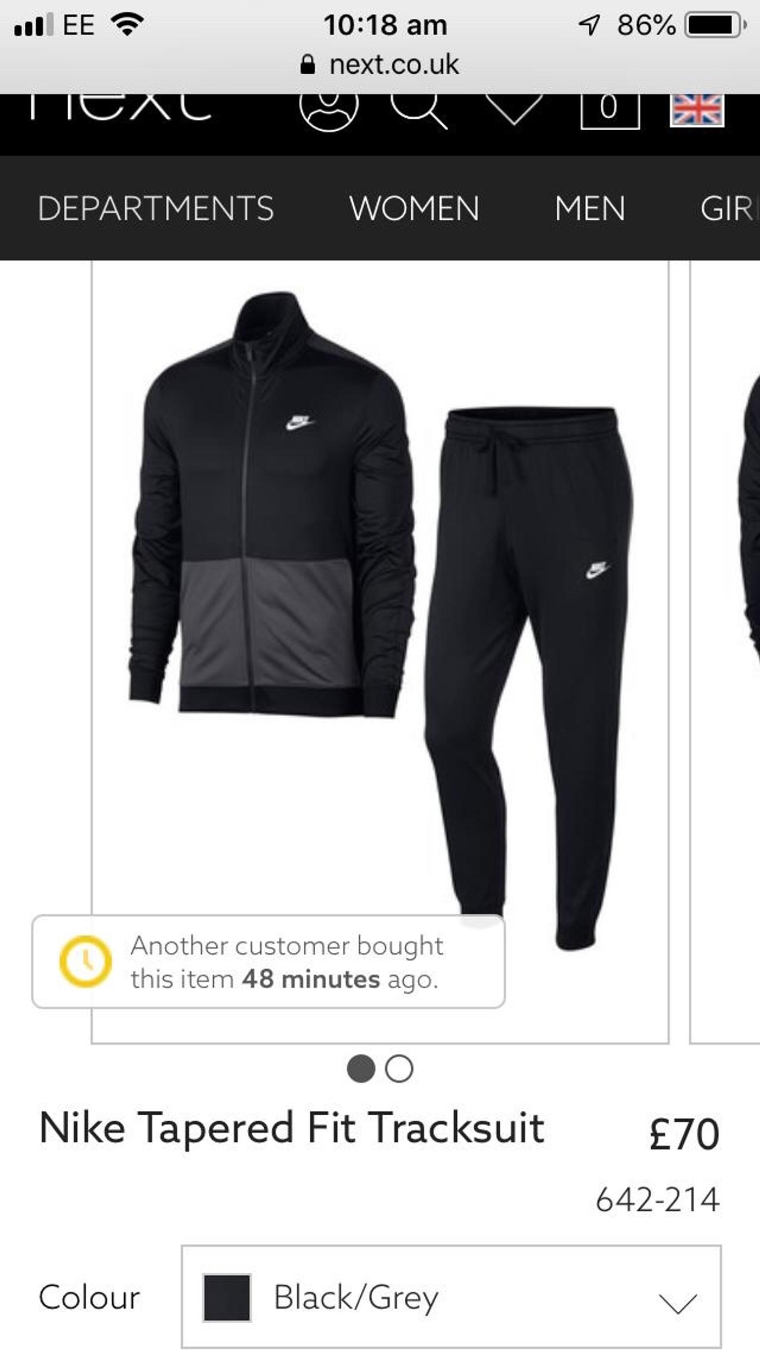 nike tracksuit small mens