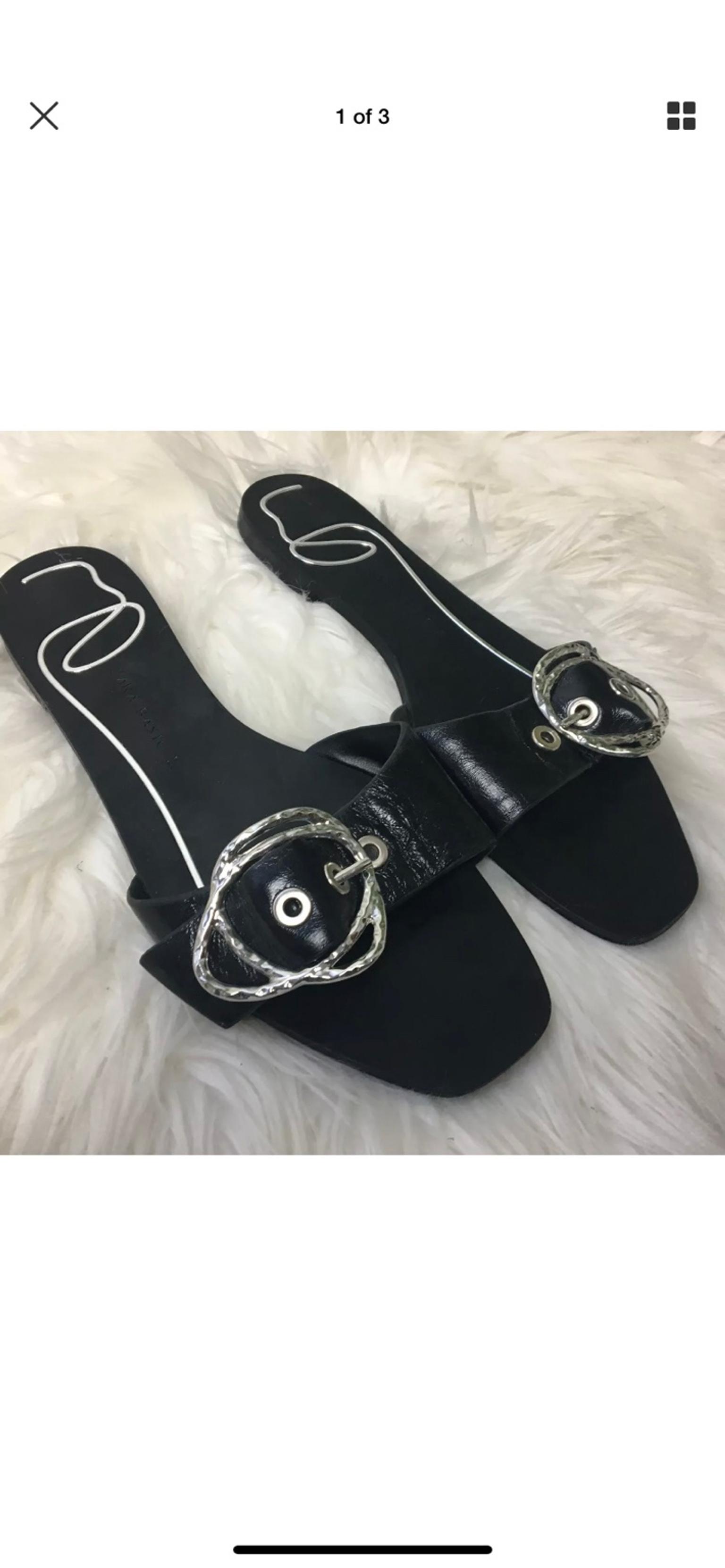 zara black flat sandals