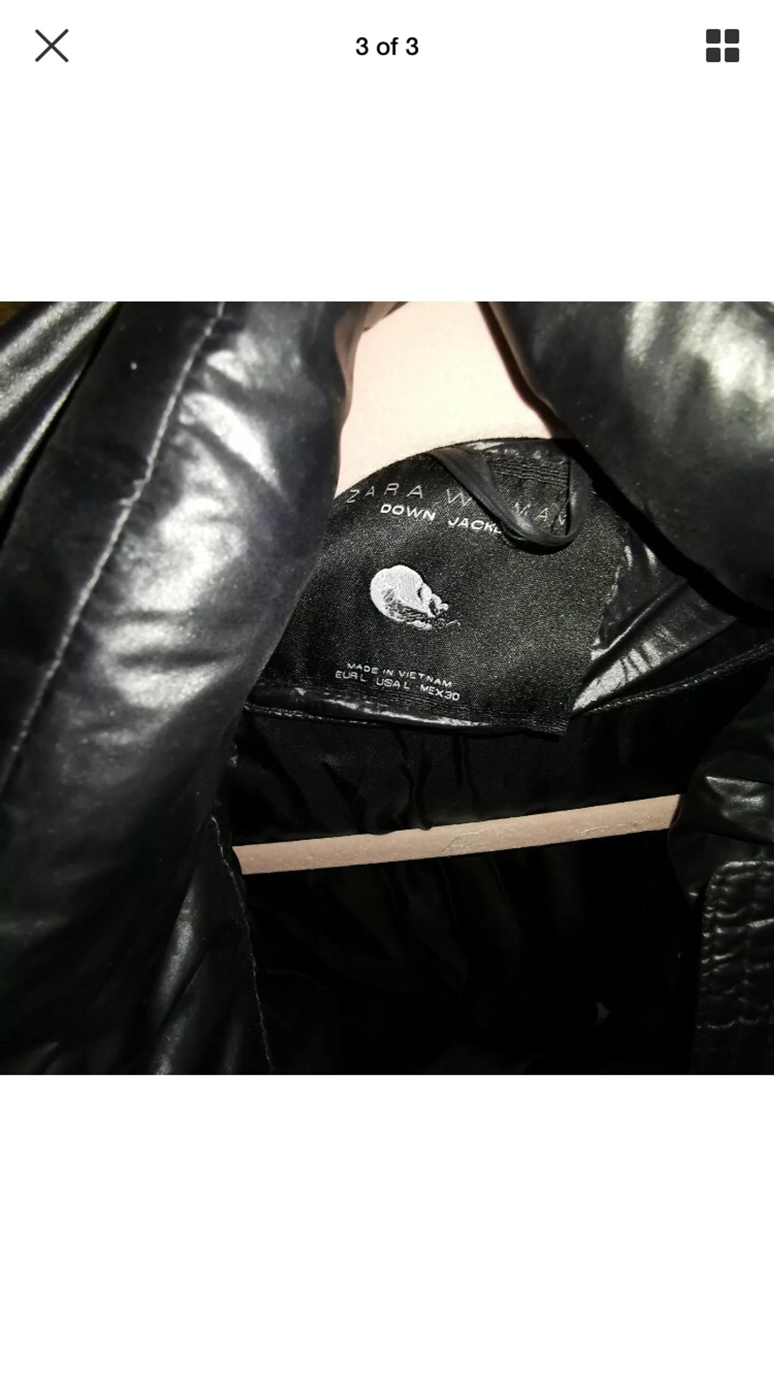 shiny black puffer jacket zara