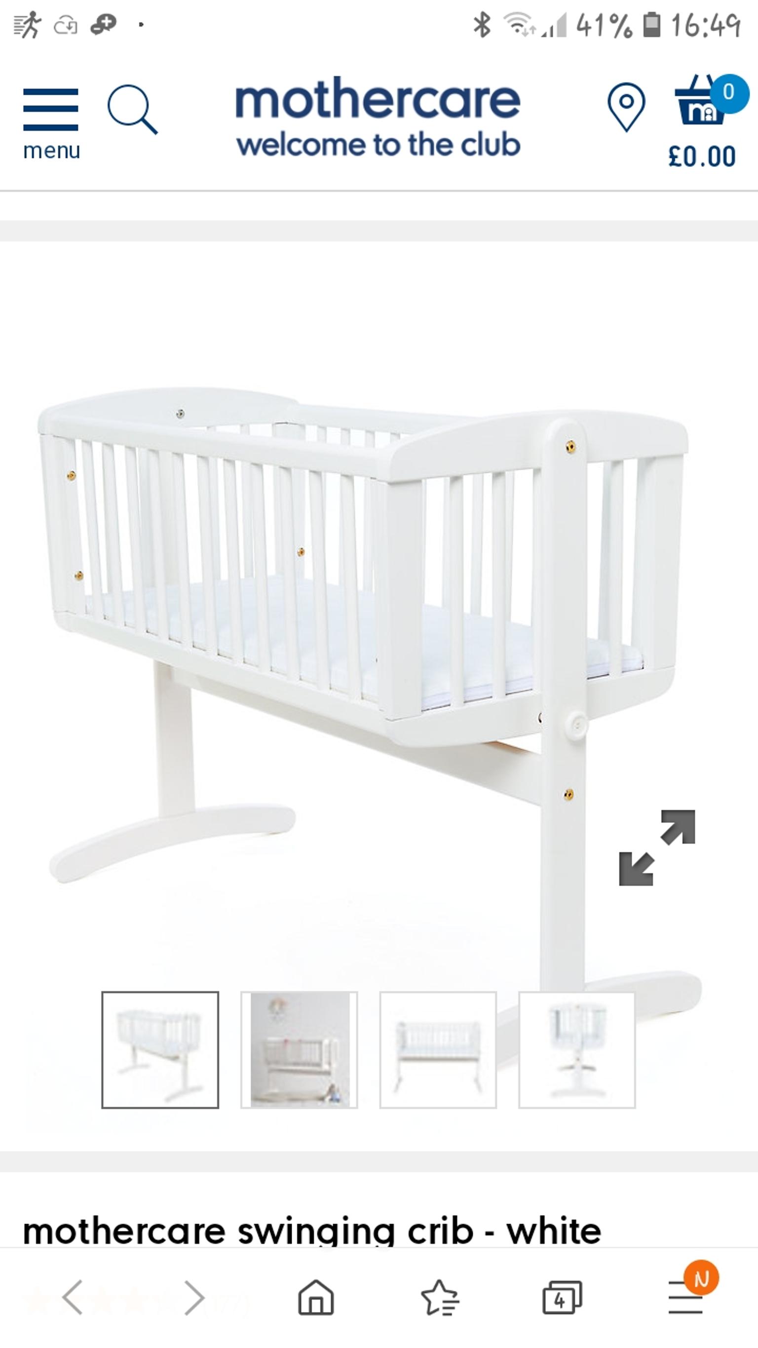 mothercare swinging crib