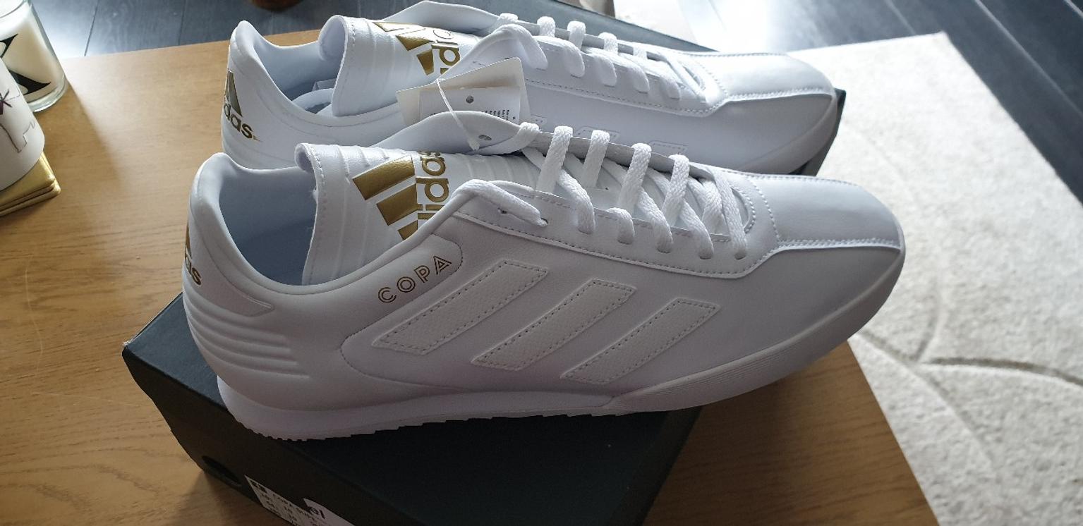 adidas mens white leather trainers