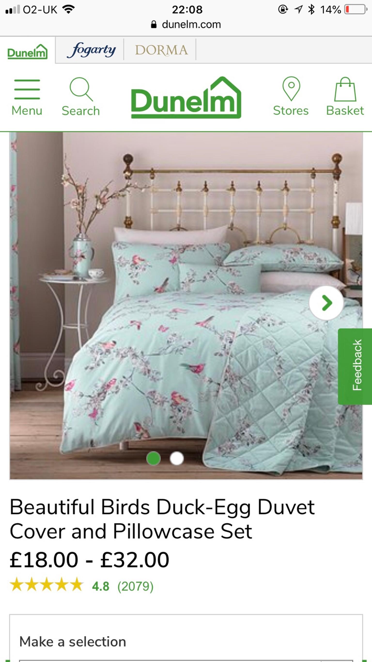 King Size Covers Beautiful Birds From Dunelm In L30 Sefton For