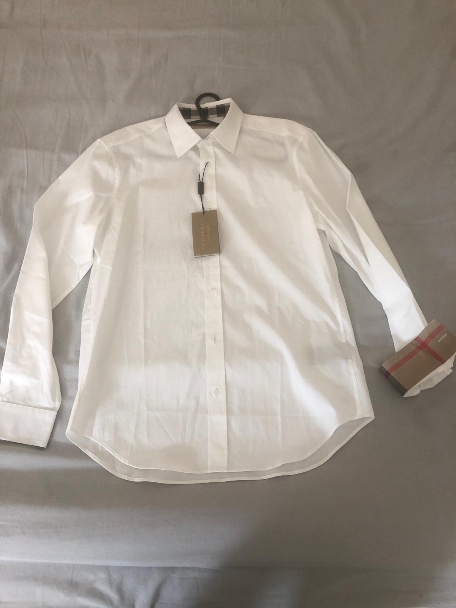 burberry white check shirt
