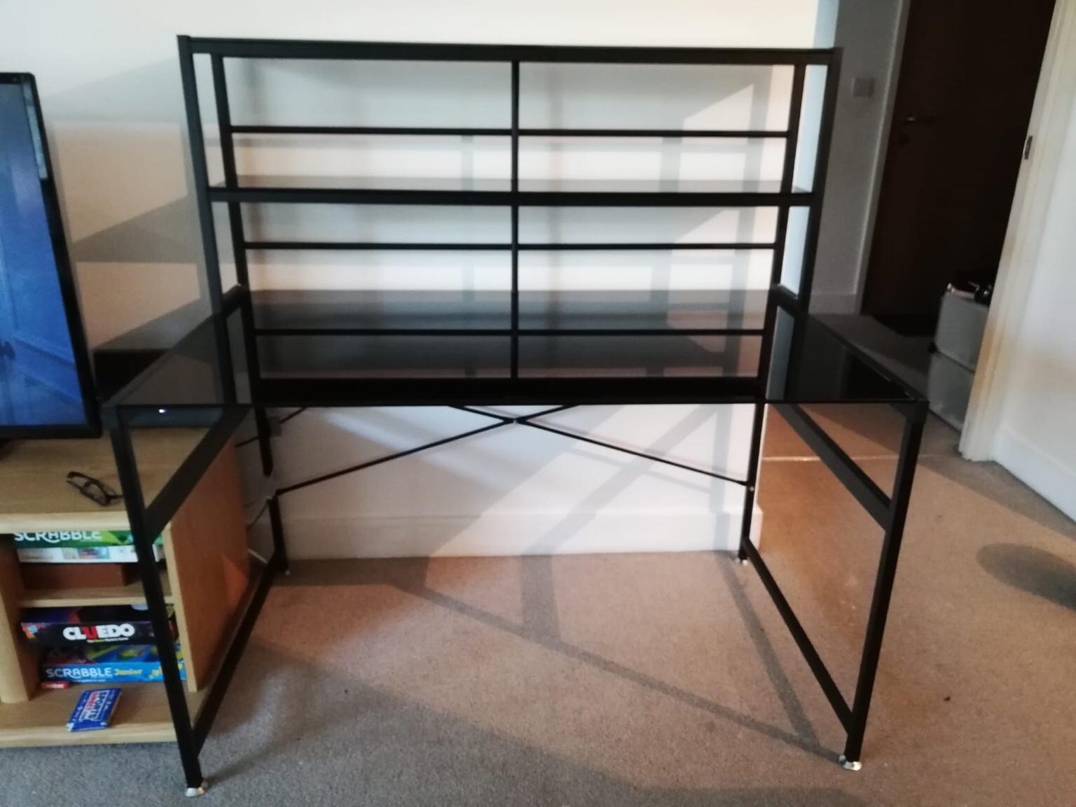 Black Tempered Glass Desk Excellent Condition In E2 Hackney For
