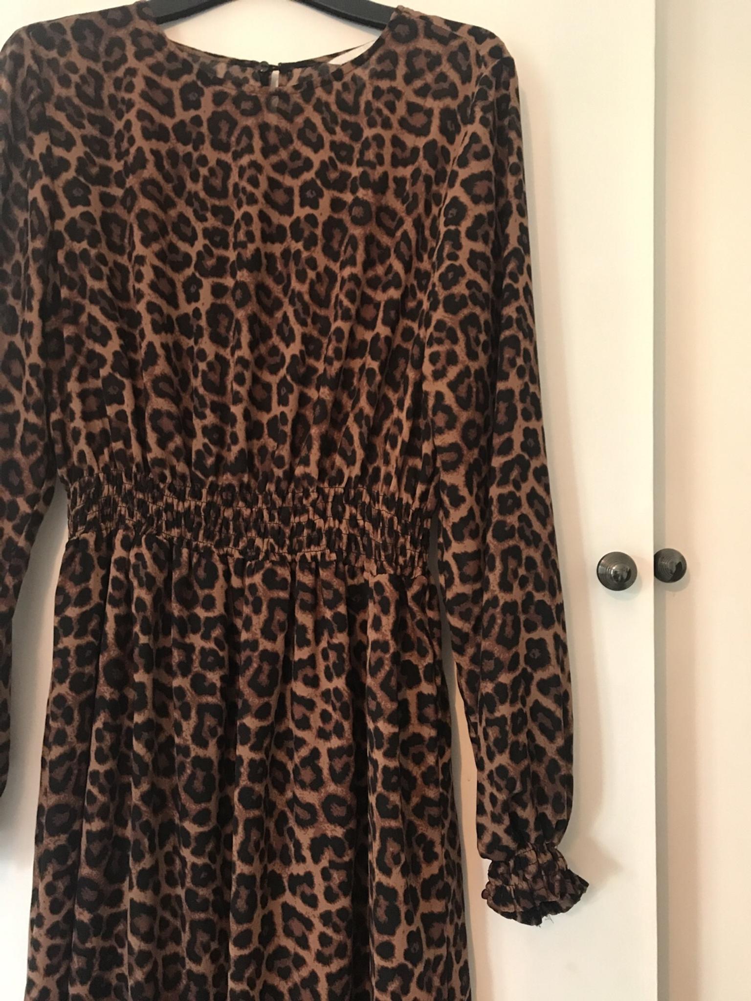 leopard print h&m dress