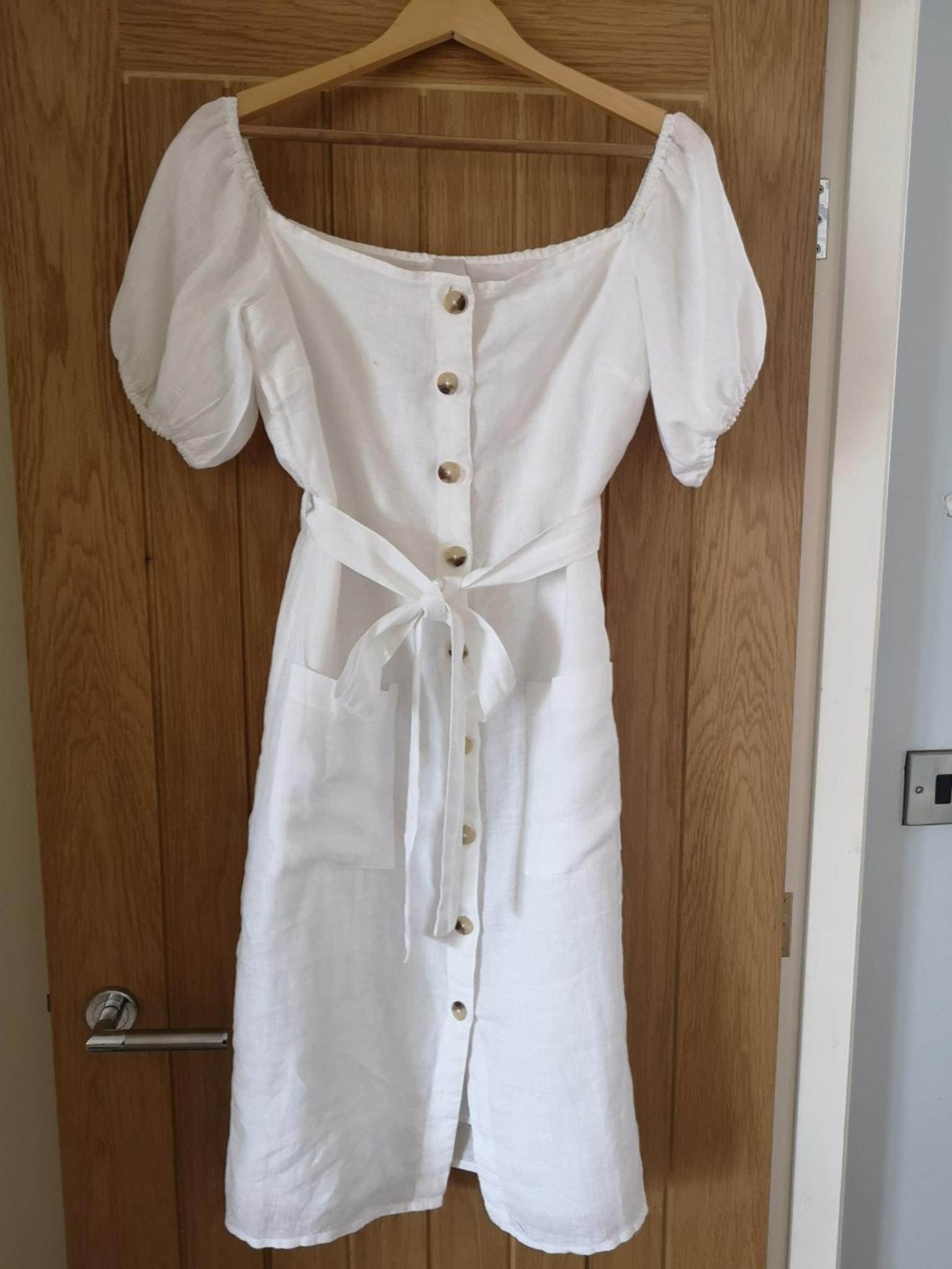 white linen dress zara