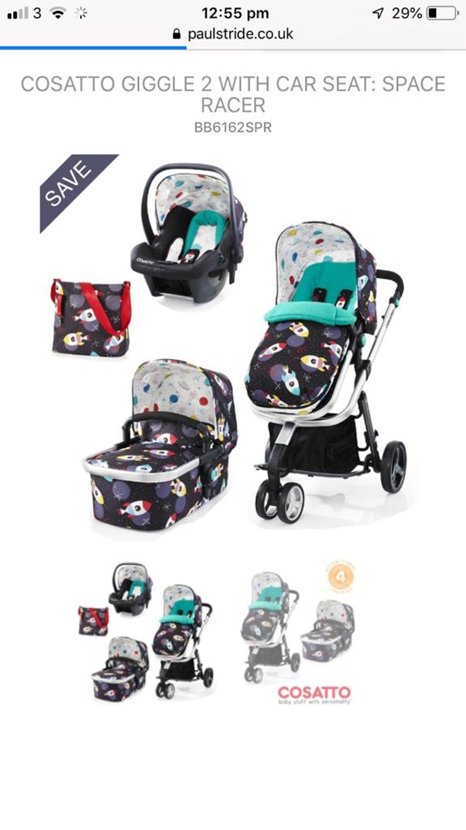 cosatto space racer travel system