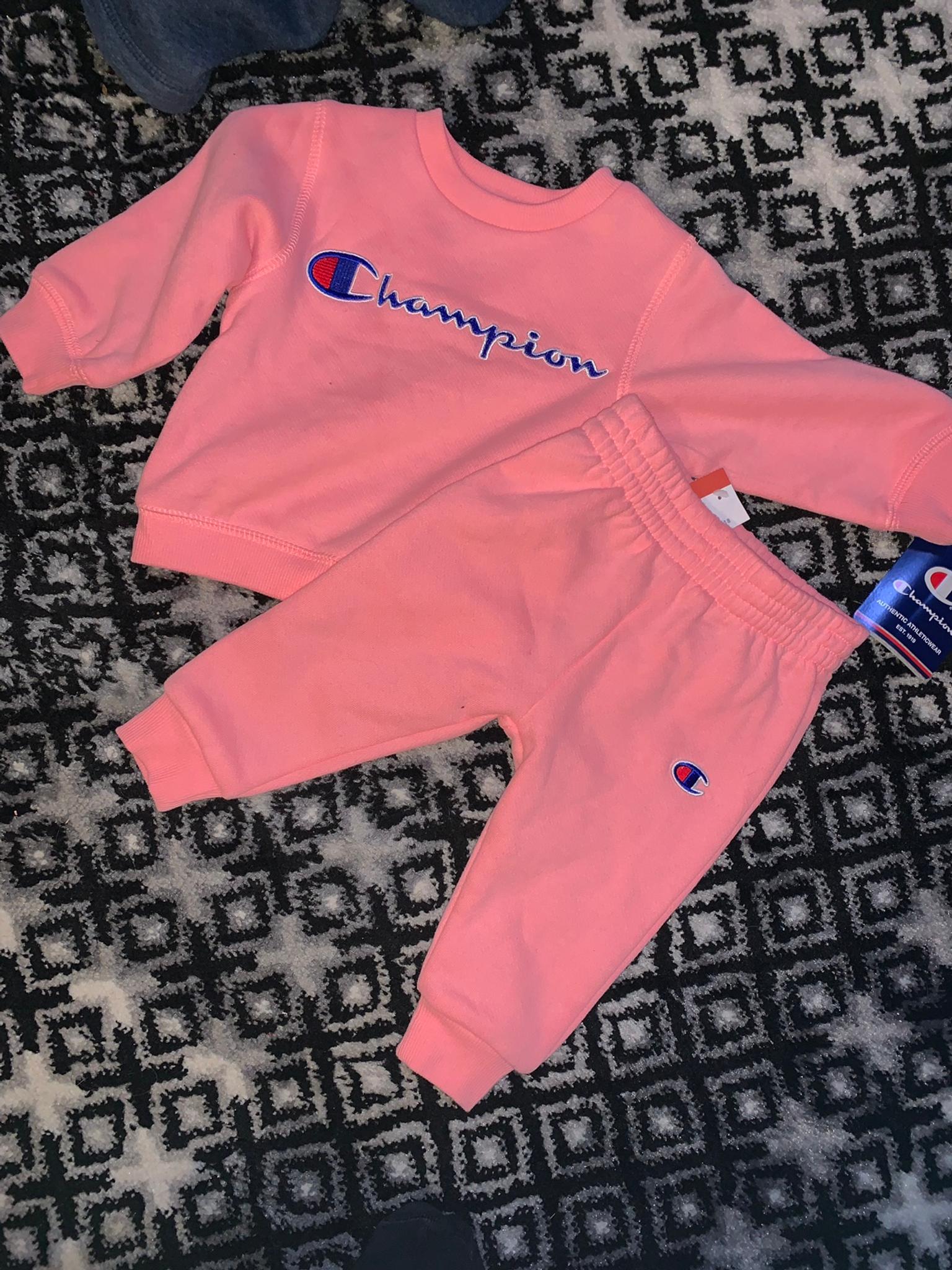 baby pink champion tracksuit