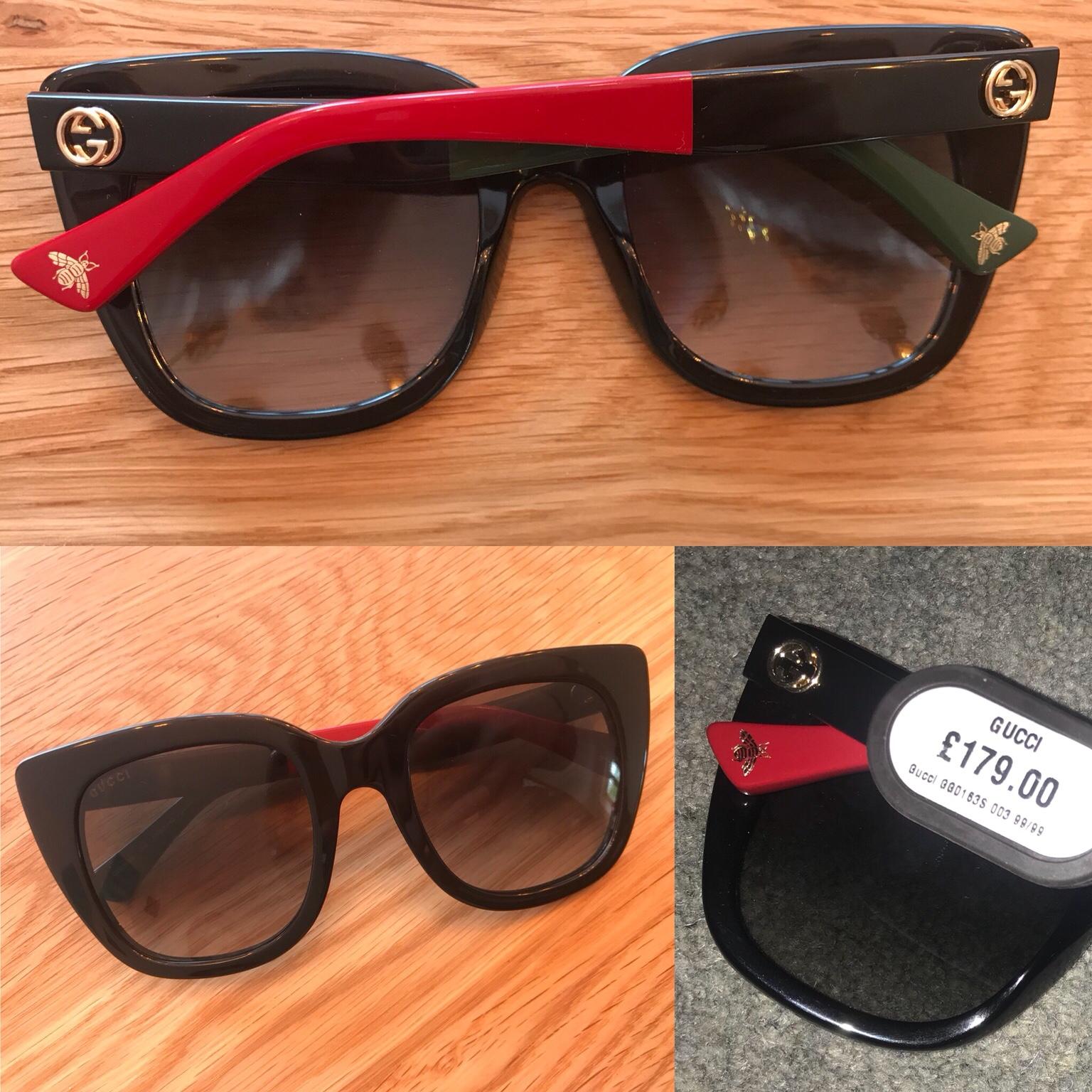 gucci black green and red sunglasses