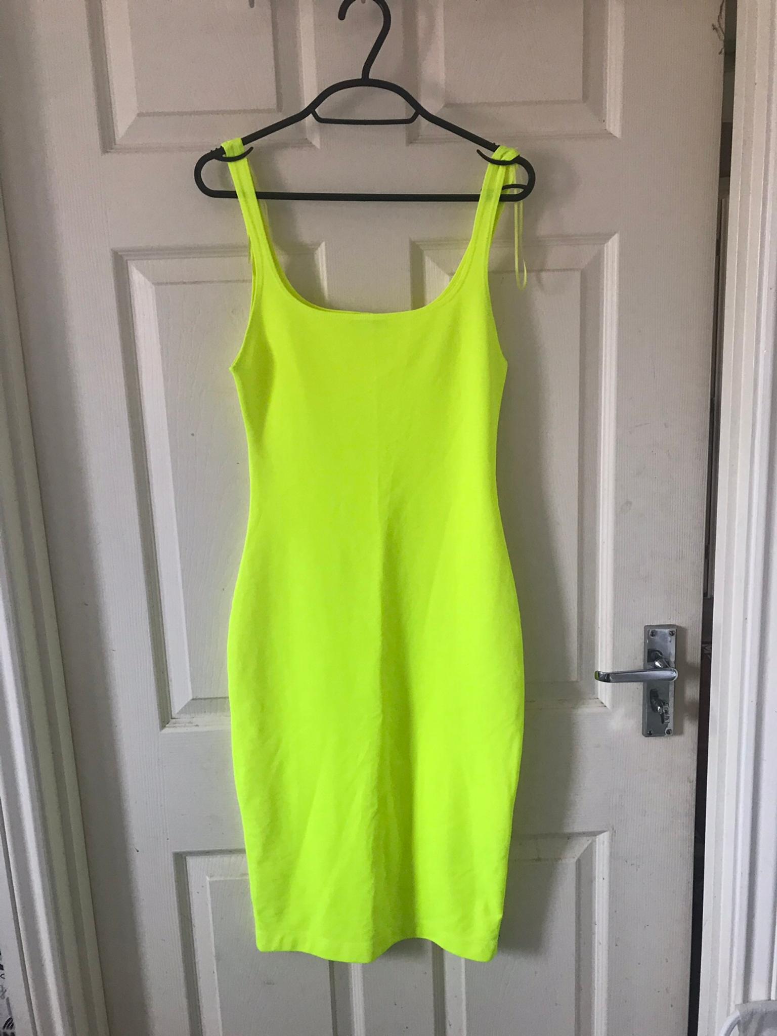 neon yellow dress zara