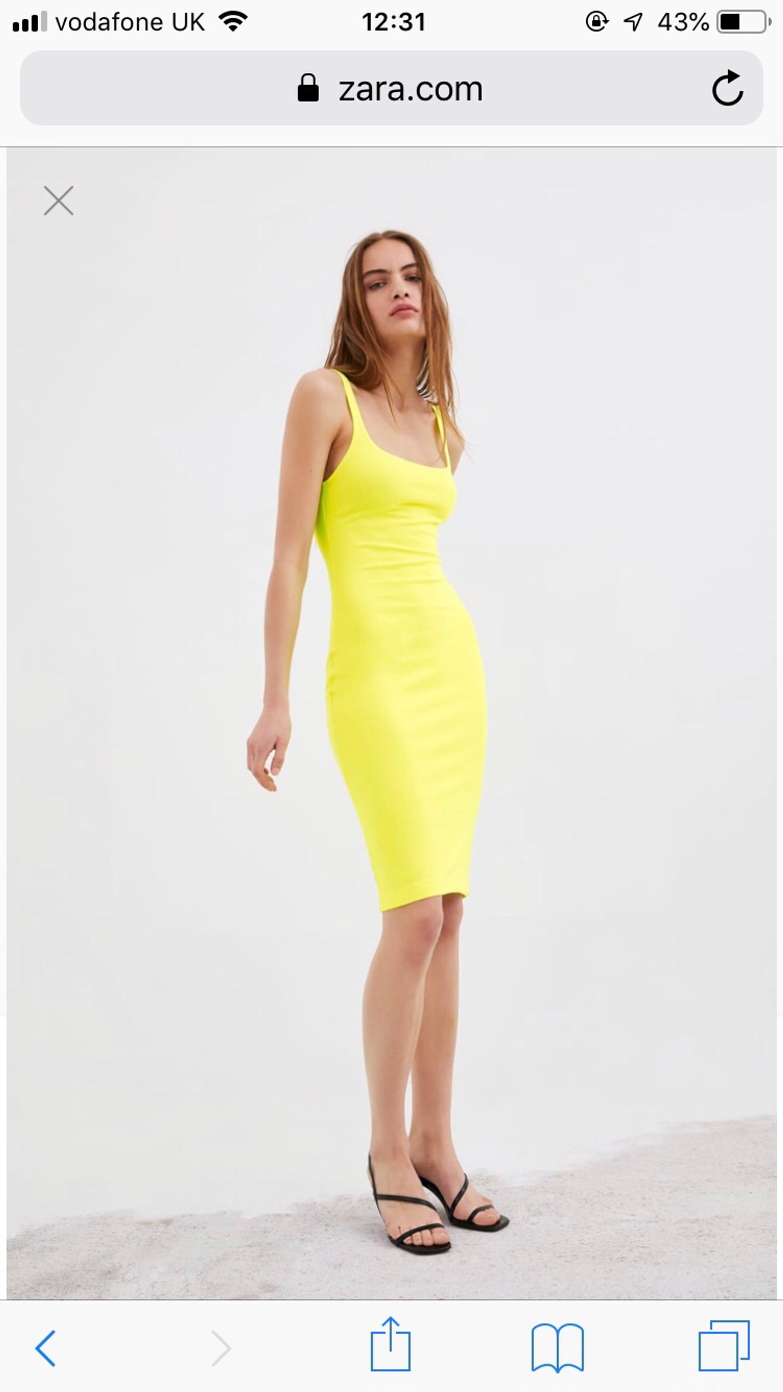 neon yellow dress zara