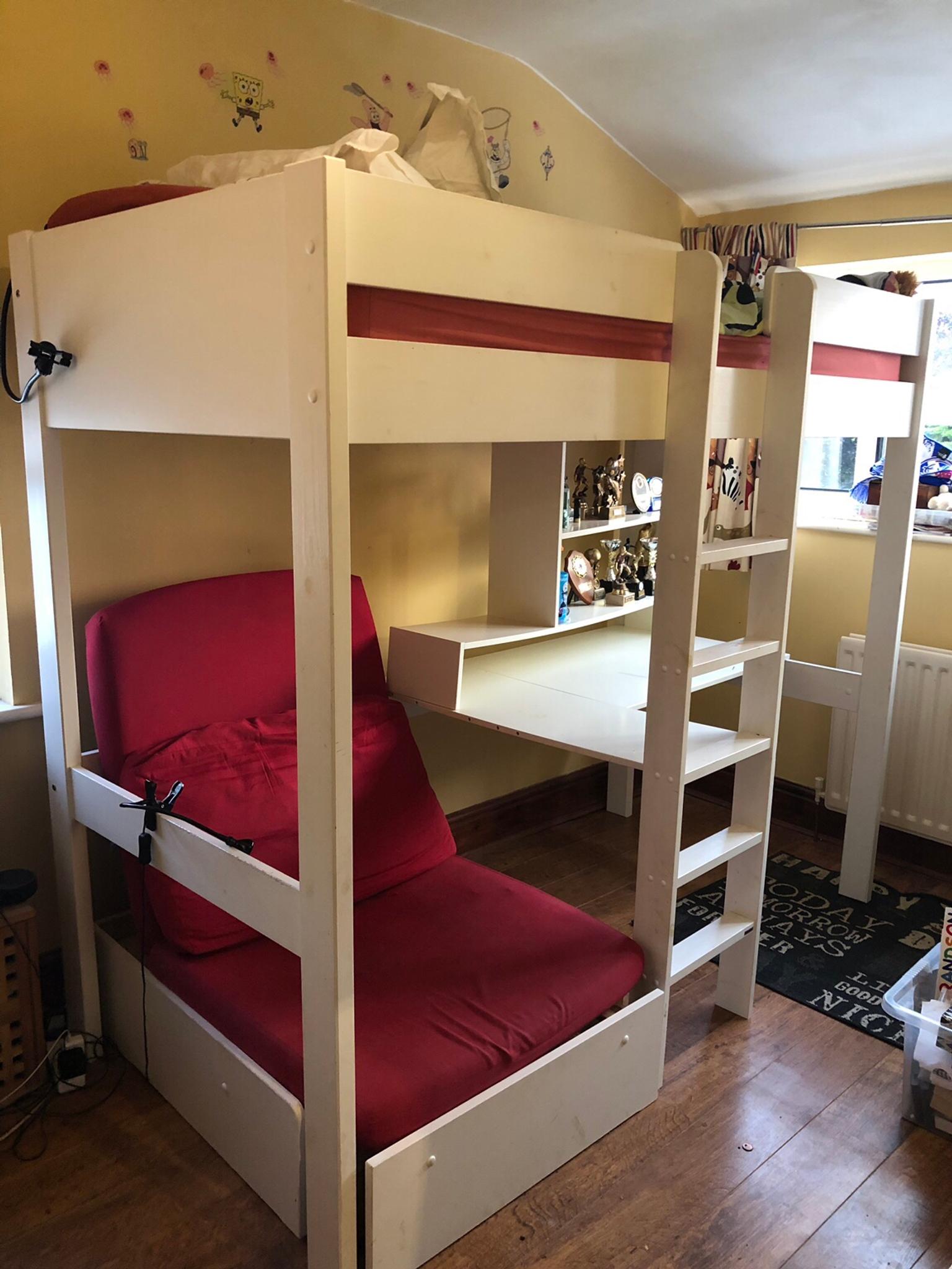 Stompa High Sleeper Bed With Pull Out Futon In Ch48 Wirral Fur