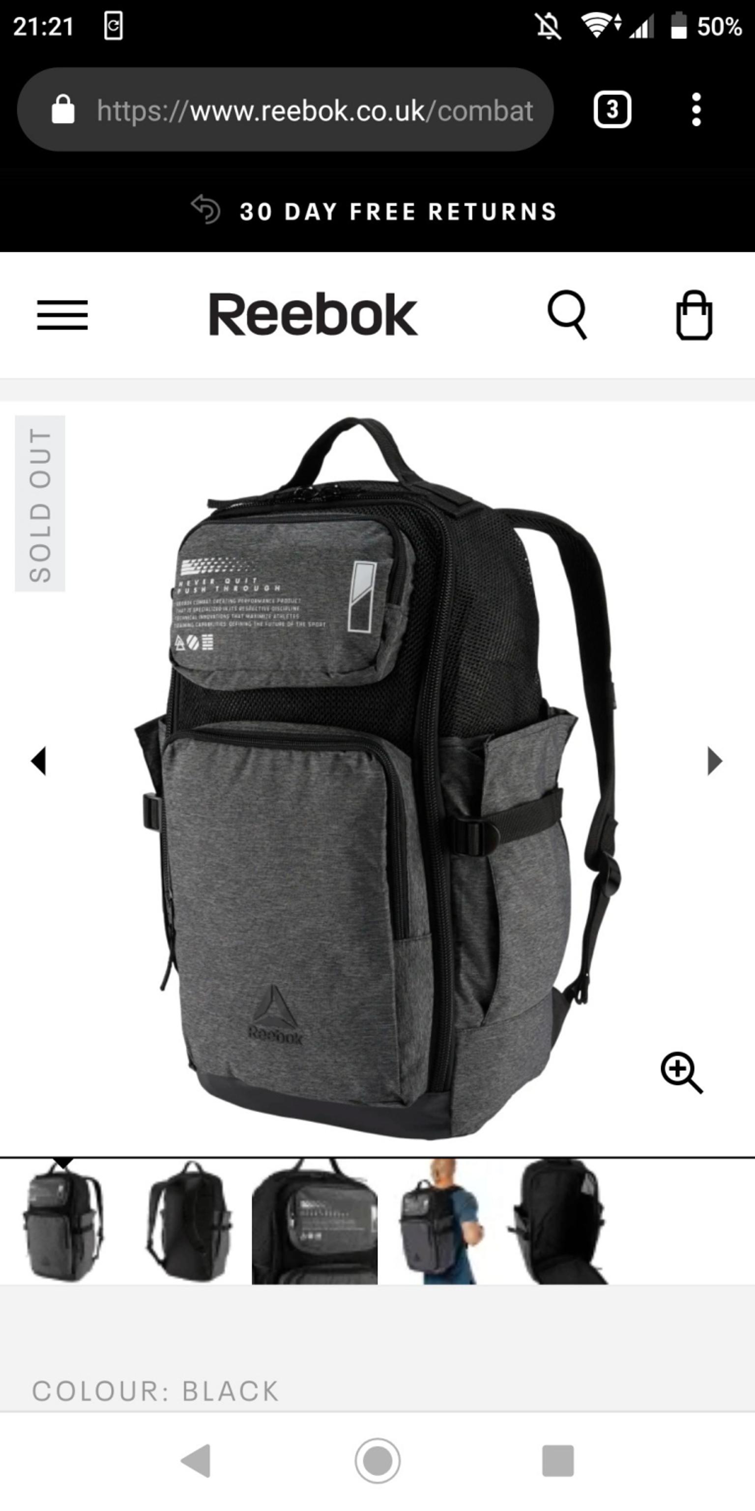 reebok combat backpack