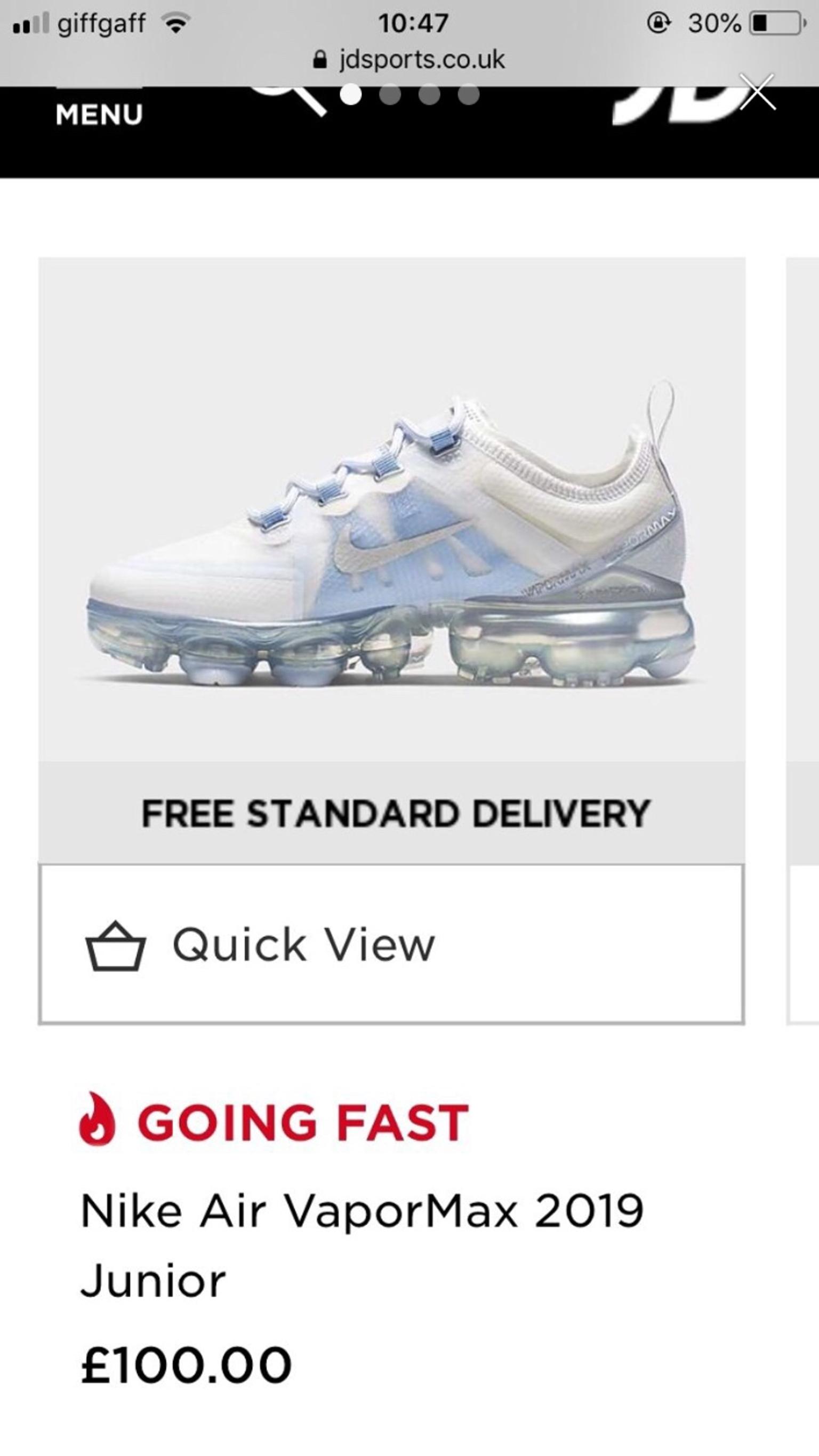 white and light blue vapormax