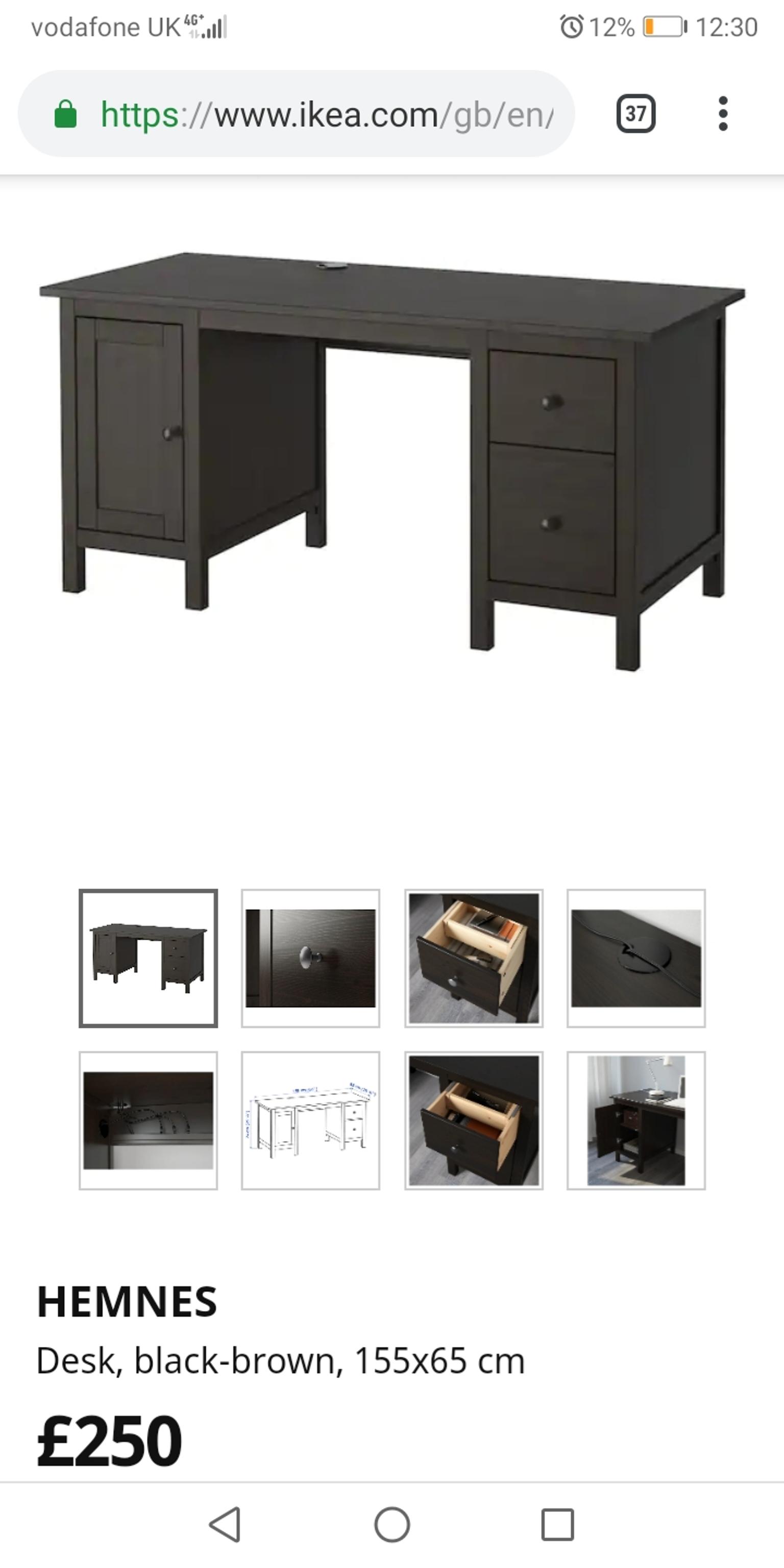 Ikea Hemnes Black Brown Desk In London Fur 45 00 Zum Verkauf