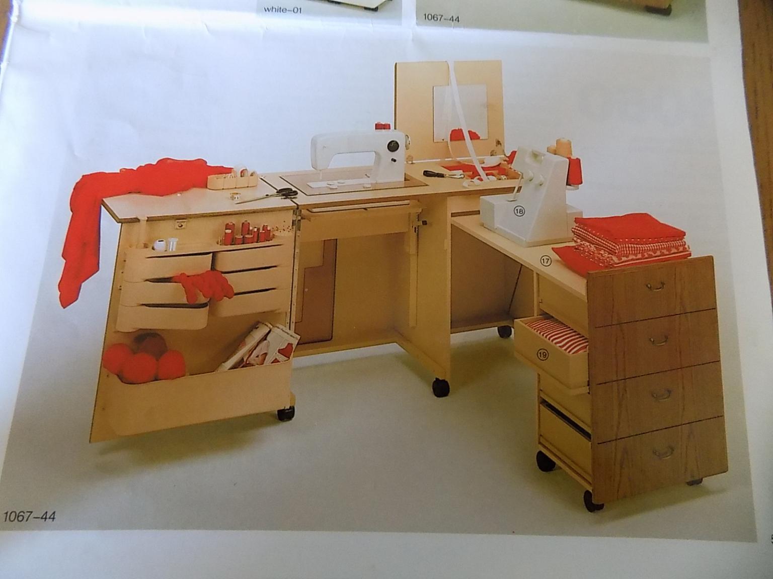 Horn Duo Sewing Cabinet Model 1067 In B28 Birmingham Fur 325 00