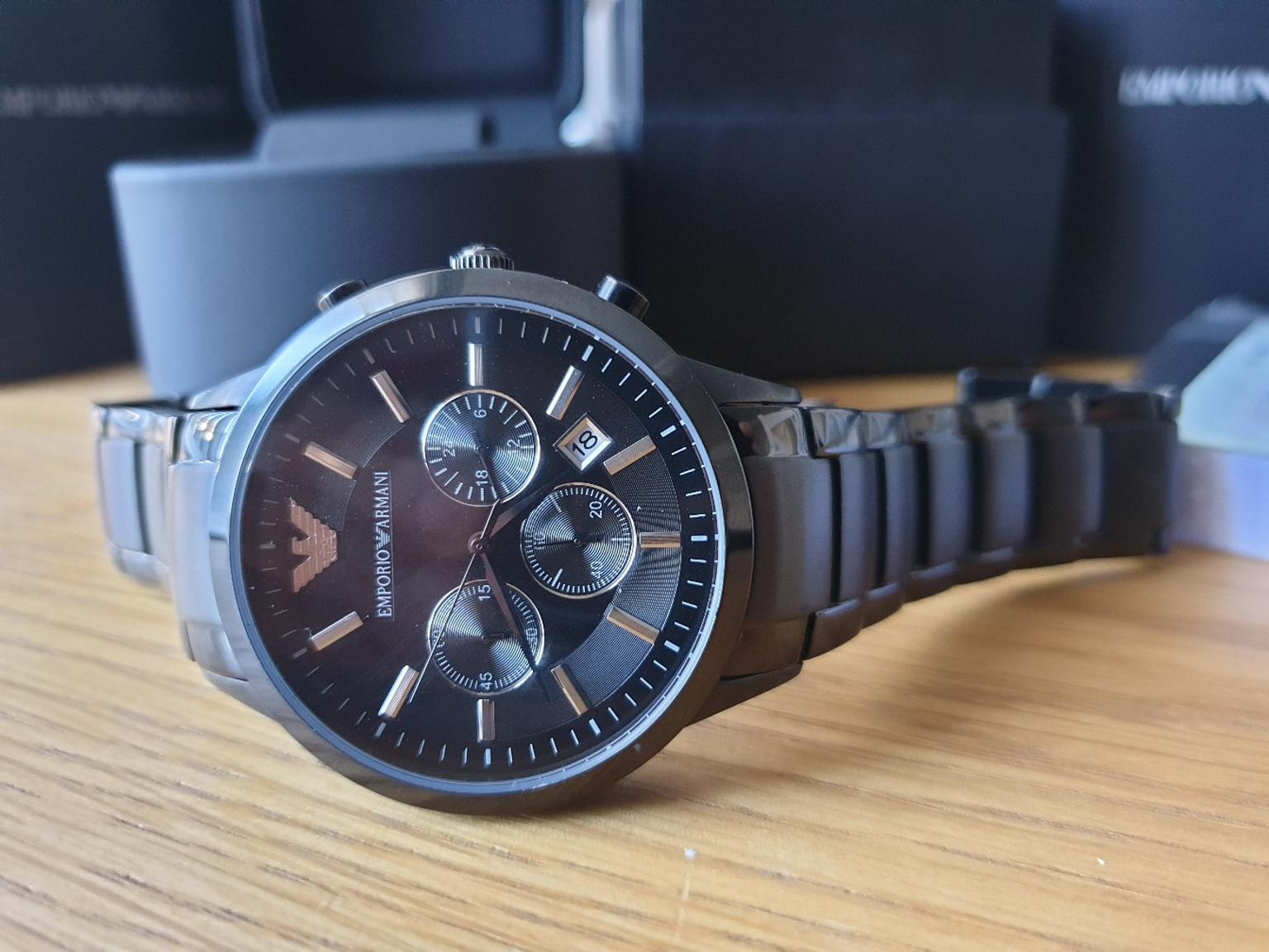 timeless ar2453 black metal chronograph watch