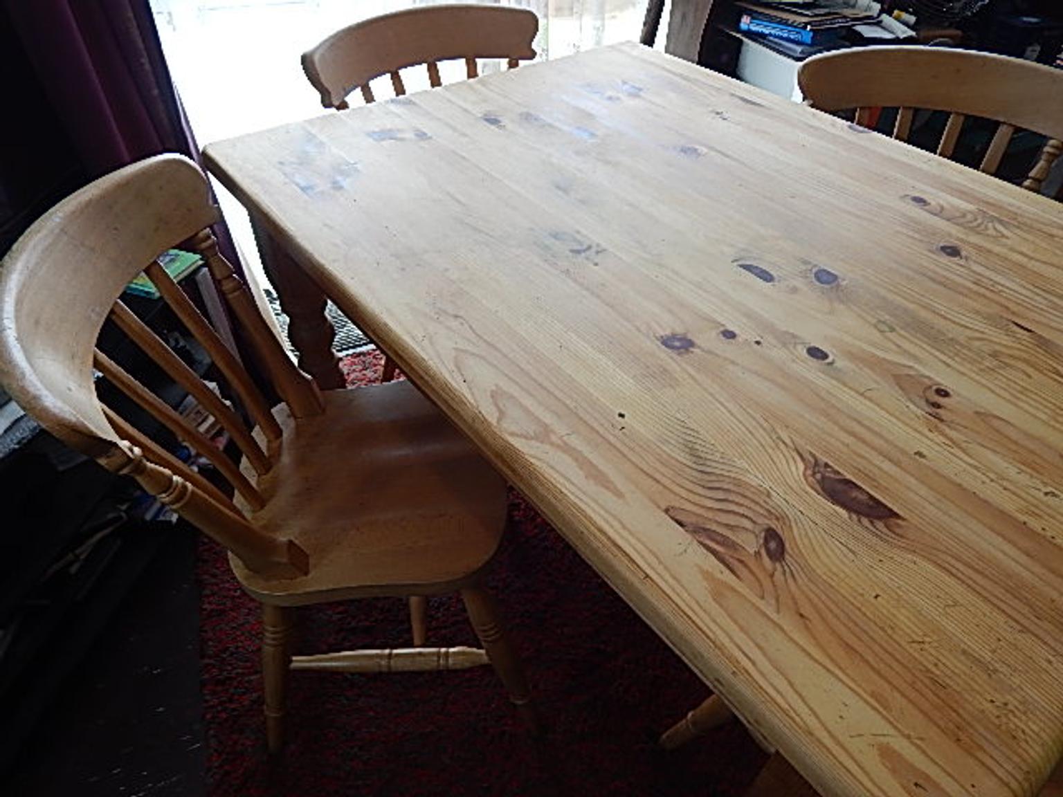 Old Pine Dining Table Four Matching Chairs In Bn42 Adur Fur 80 00 Zum Verkauf Shpock De