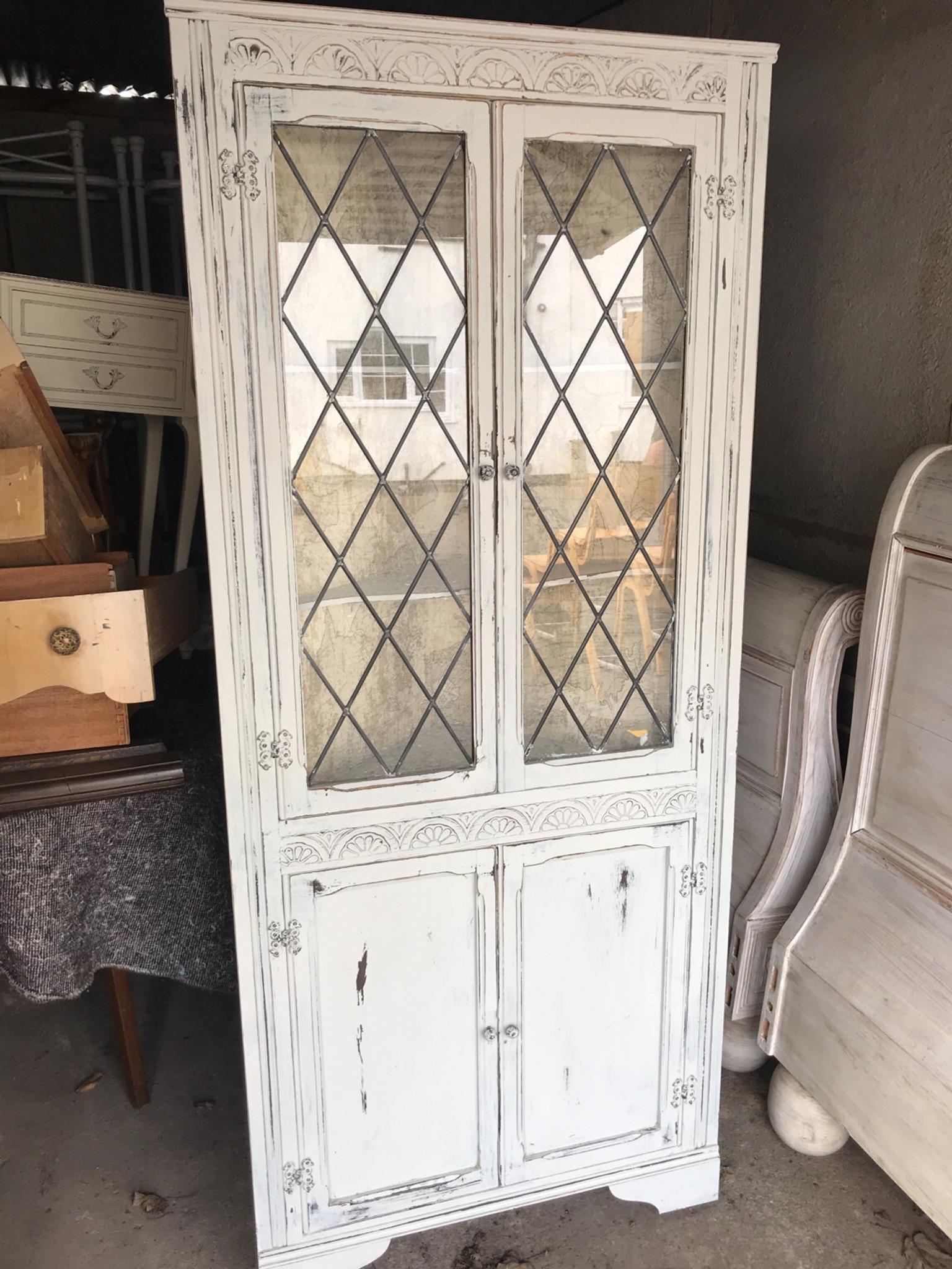 Shabby Chic Upcyle Project Corner Cabinet In B62 Dudley Fur 15 00