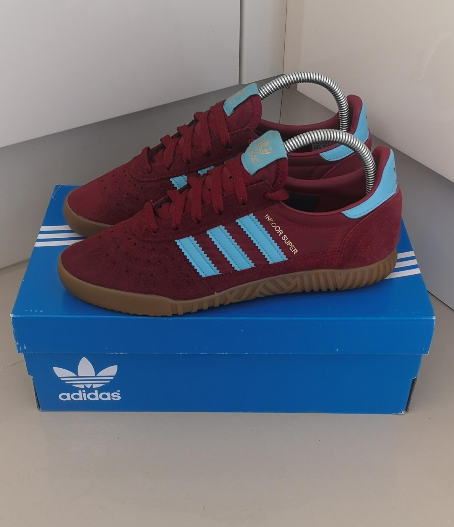 mens claret and blue trainers