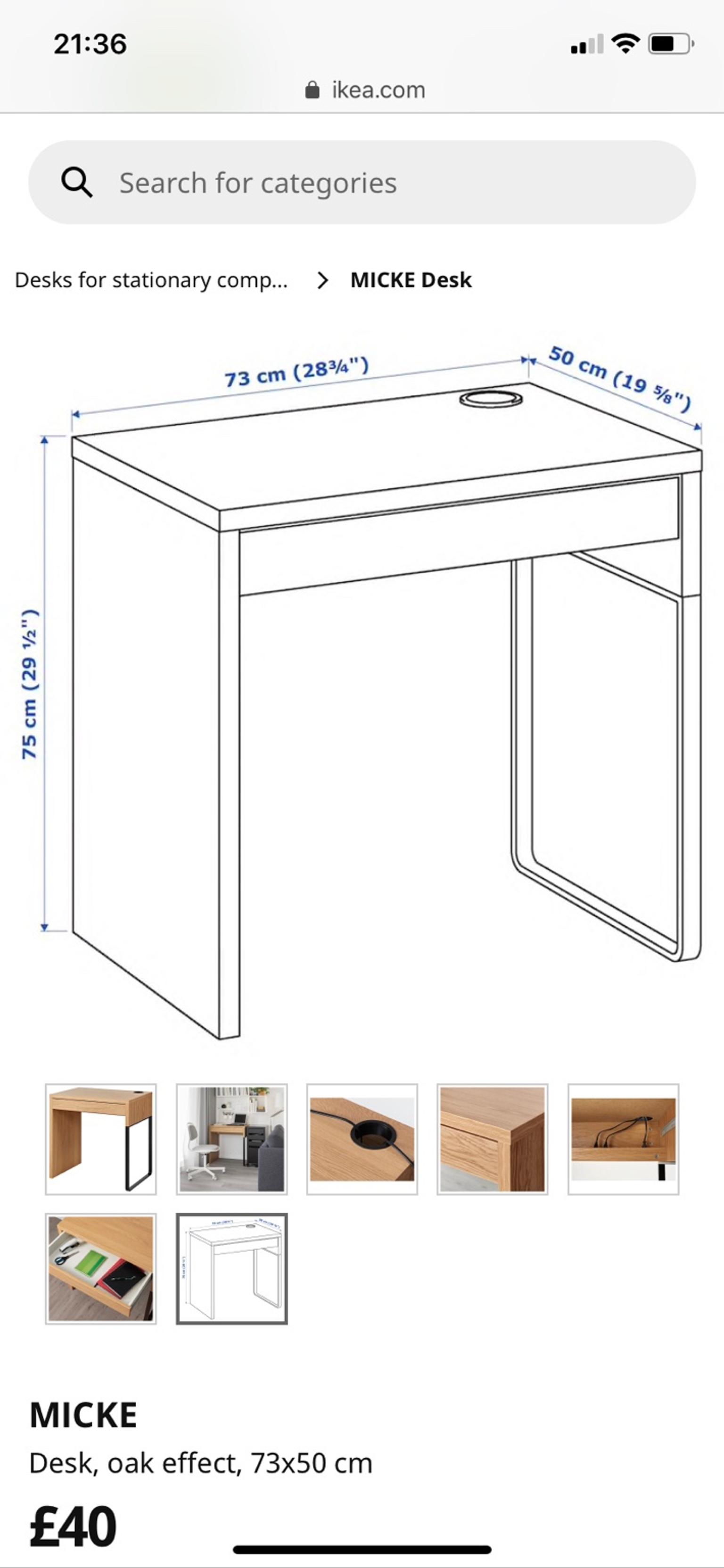Ikea Micke Office Desk Oak Effect In B90 Solihull Fur 25 00 Zum