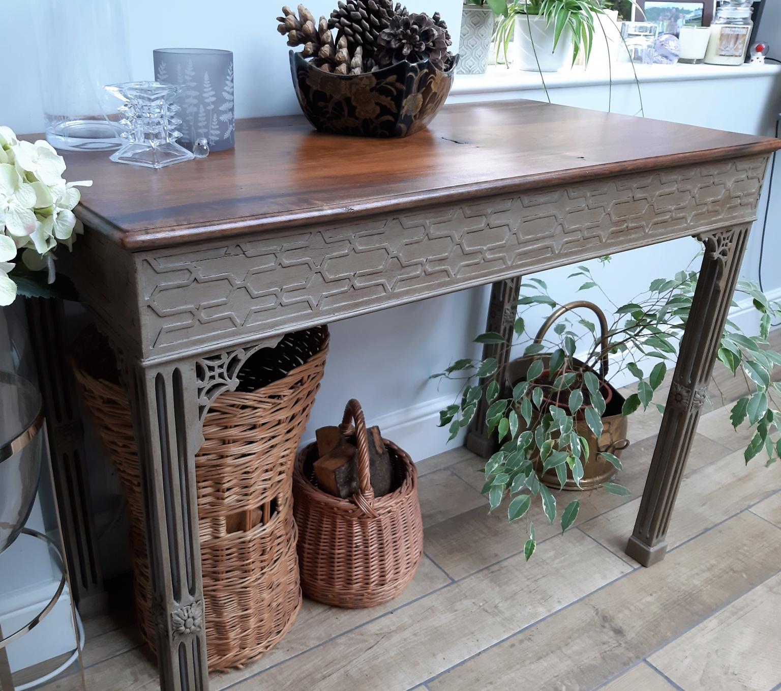 Vintage Victorian Upcycled Hall Console Table In Aylesbury Vale