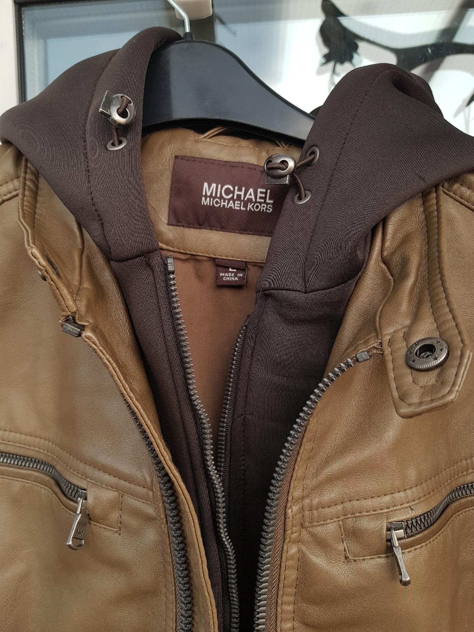 michael kors olive green leather jacket
