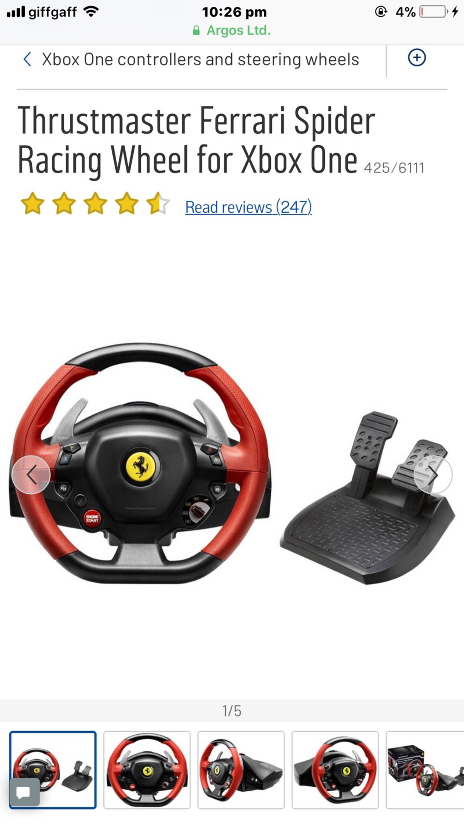 Xbox 1 Steering Wheel Thrustmaster Ferrari