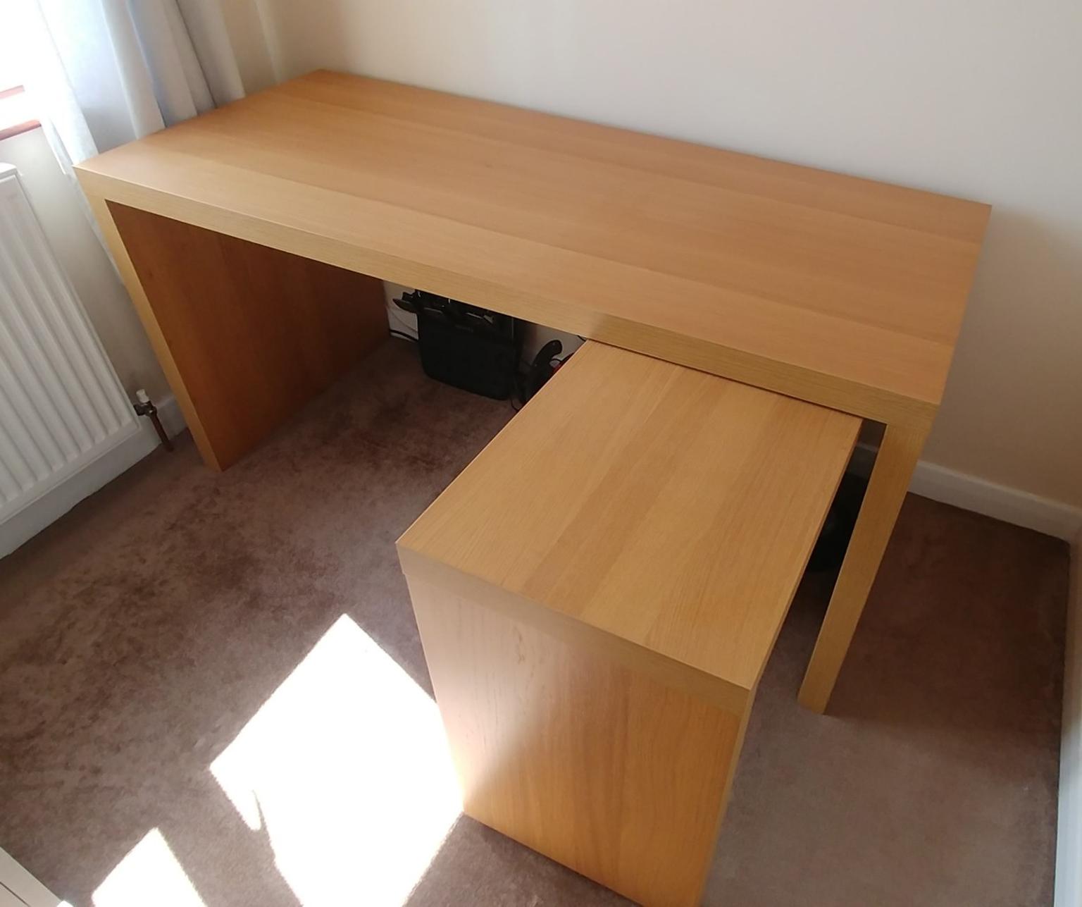 Ikea Malm Oak Desk With Pull Out Station In S21 Derbyshire For