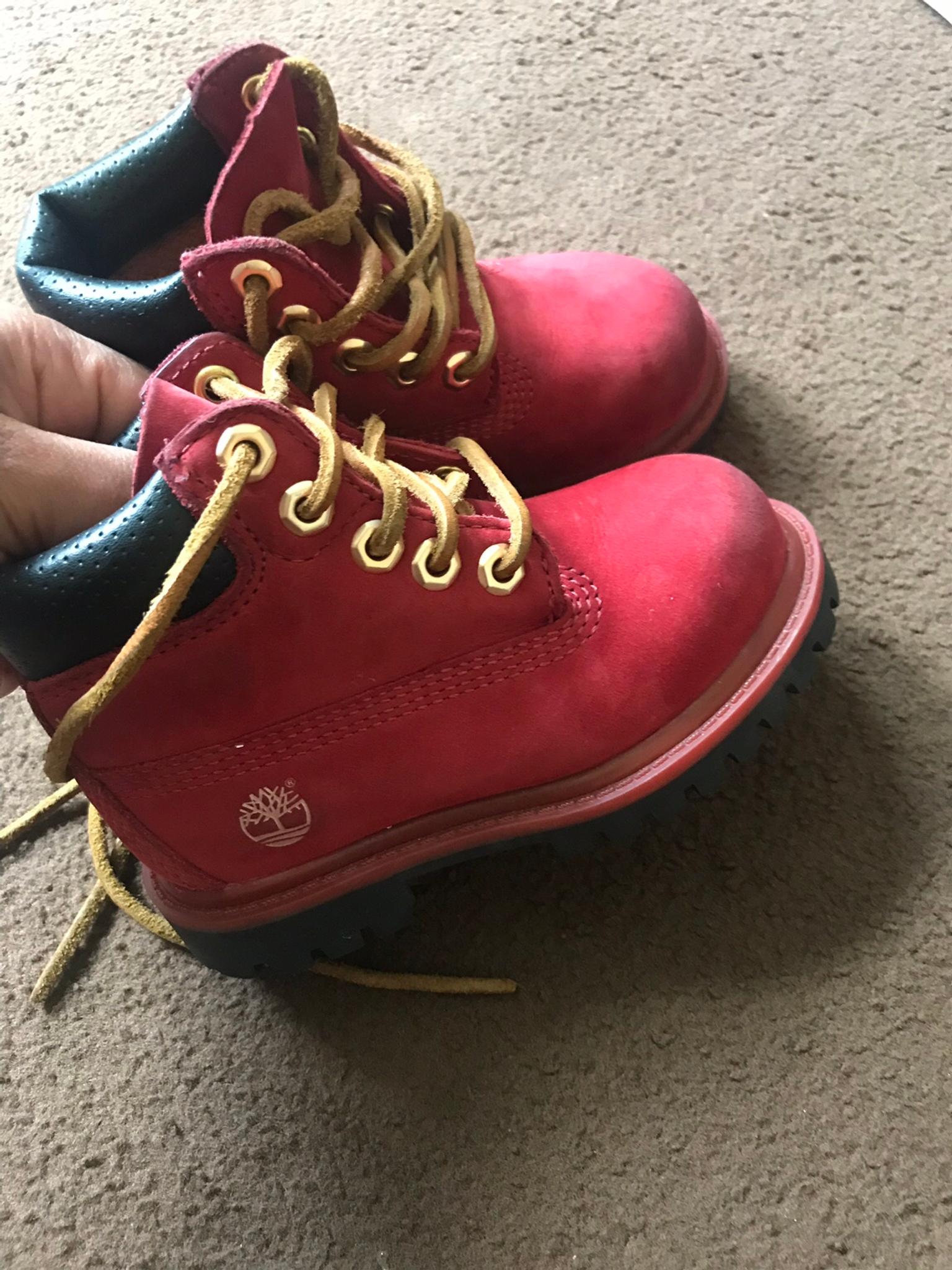 red baby timberlands