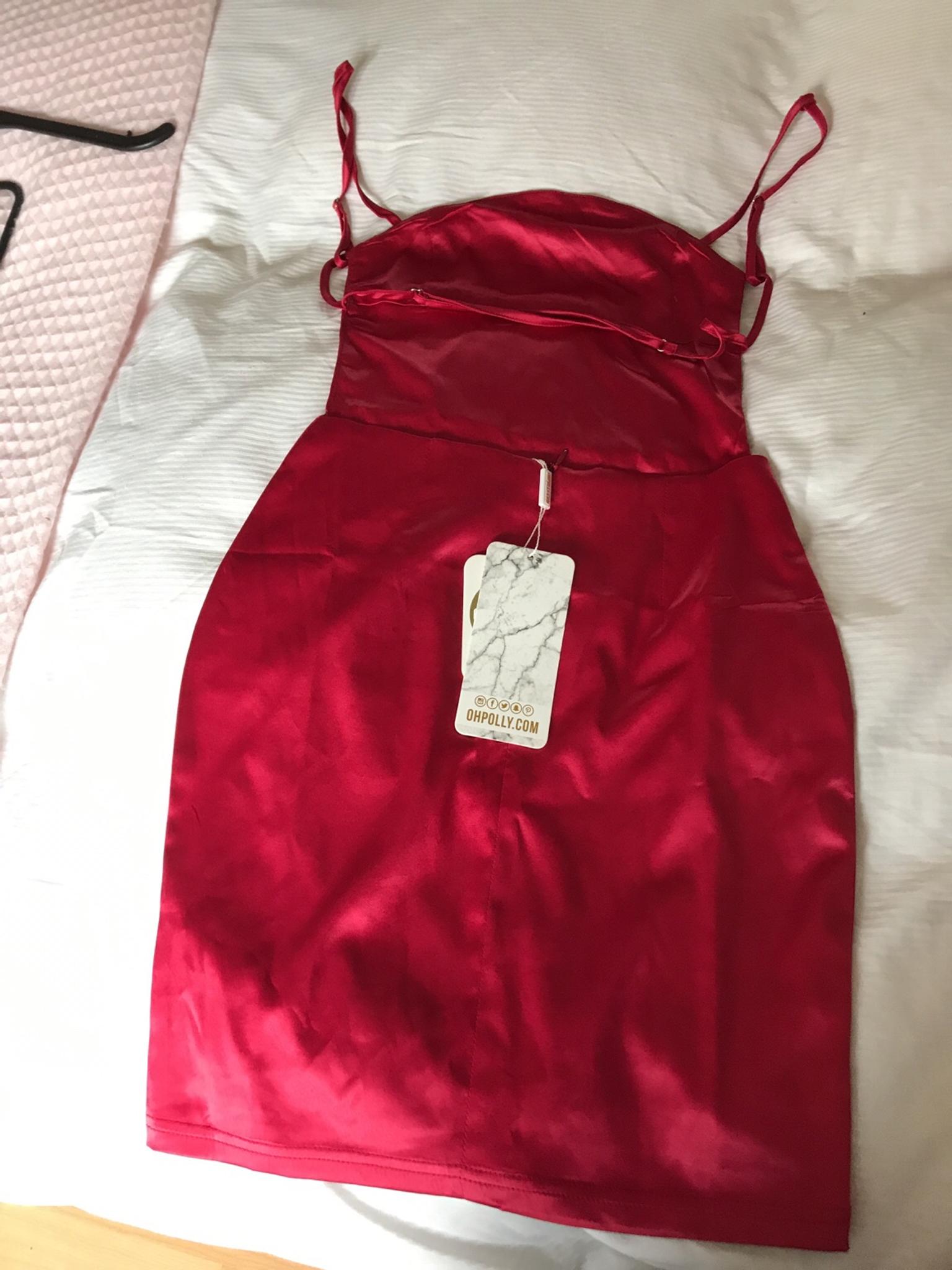 red satin oh polly dress