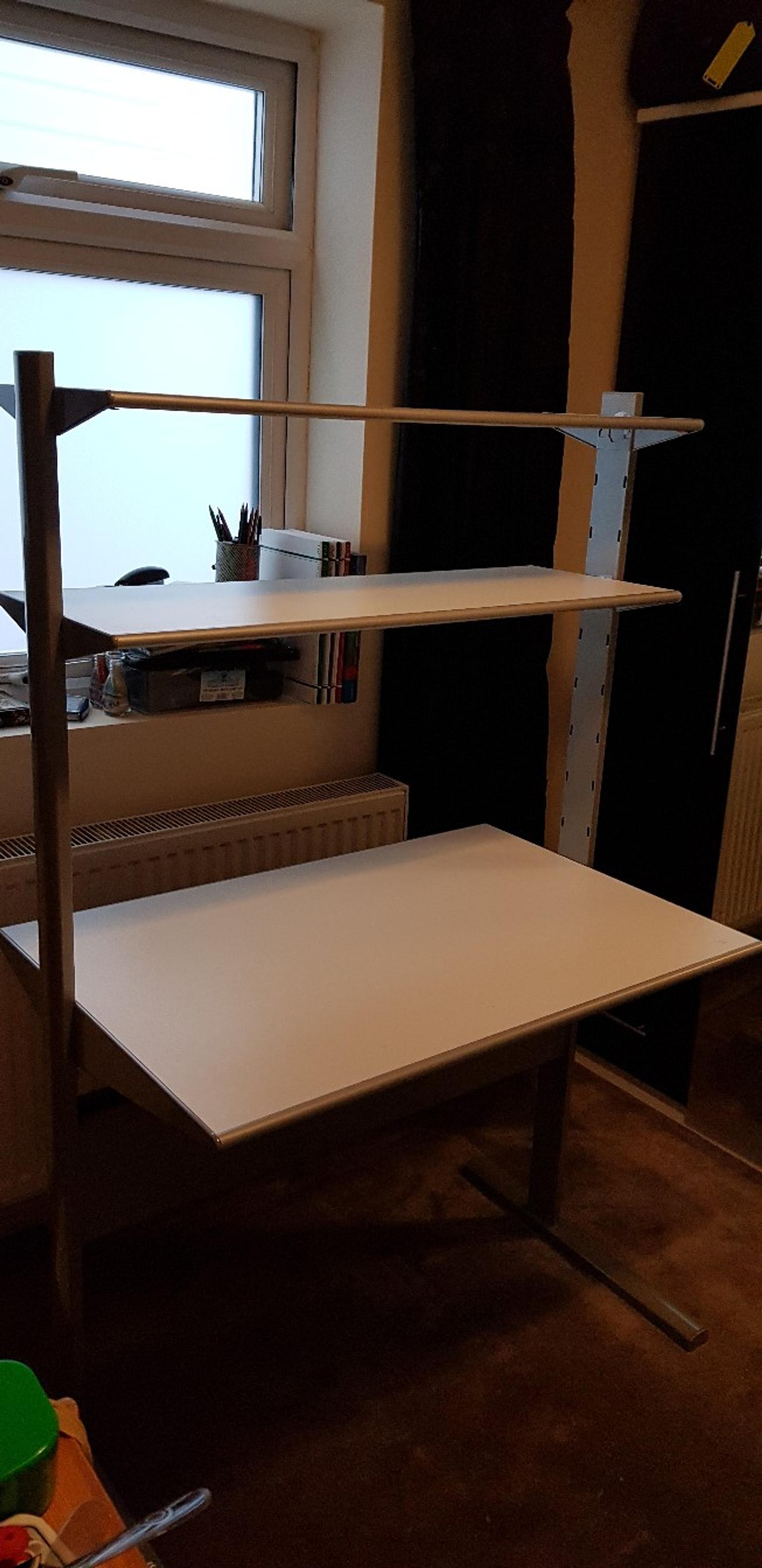 Ikea Tall White Desk With Shelves In E12 Newham Fur 25 00 Zum