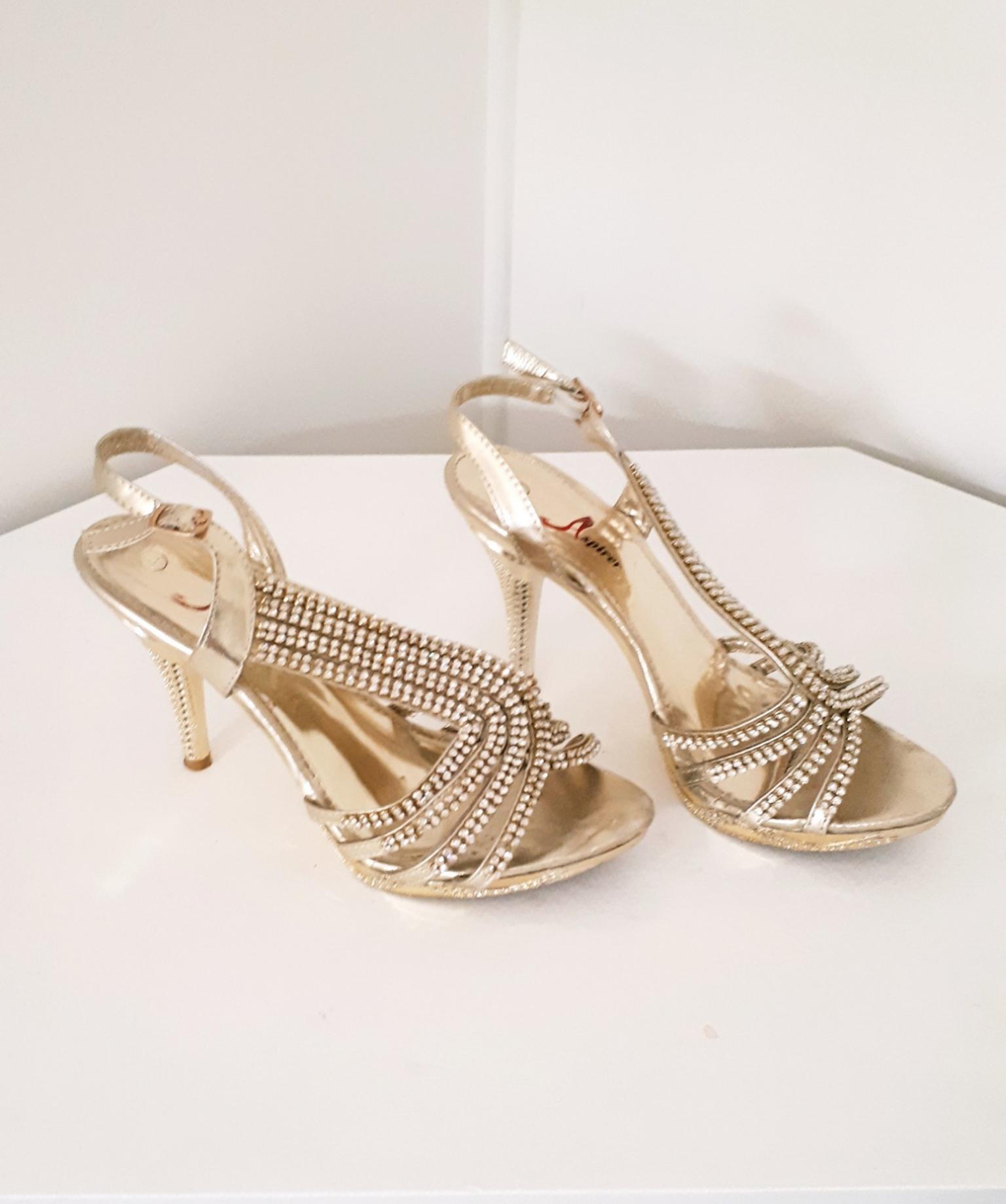 gold diamante sandals uk