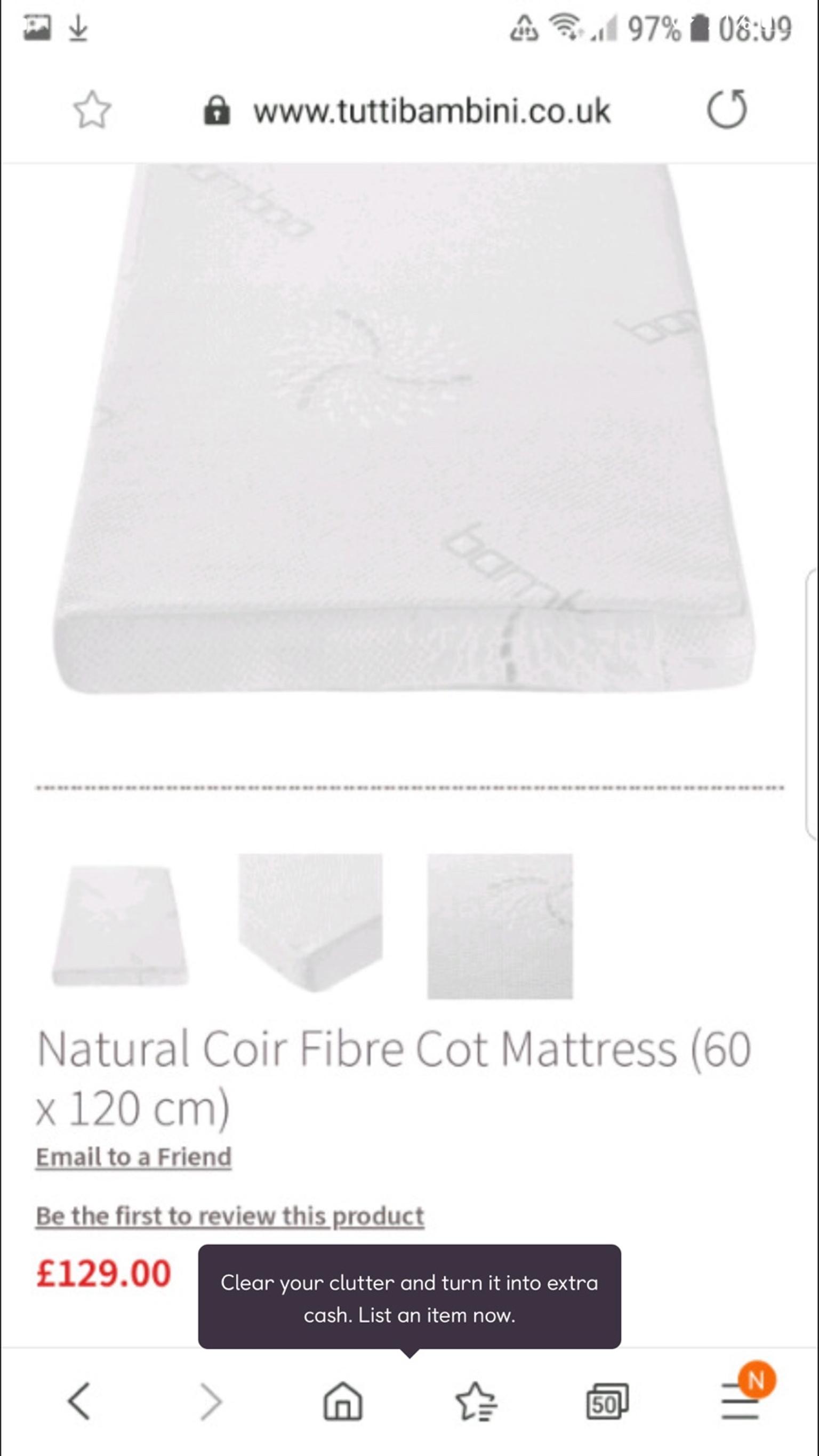 tutti bambini cozee coir fibre mattress