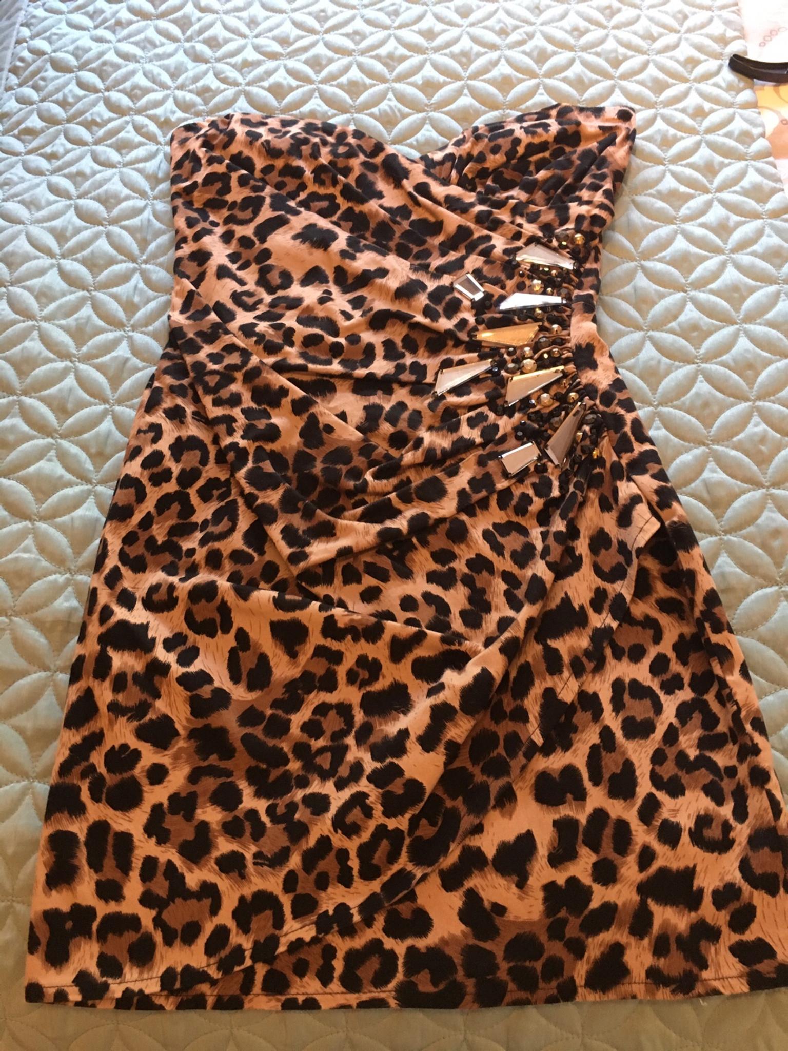 lipsy leopard print wrap skirt