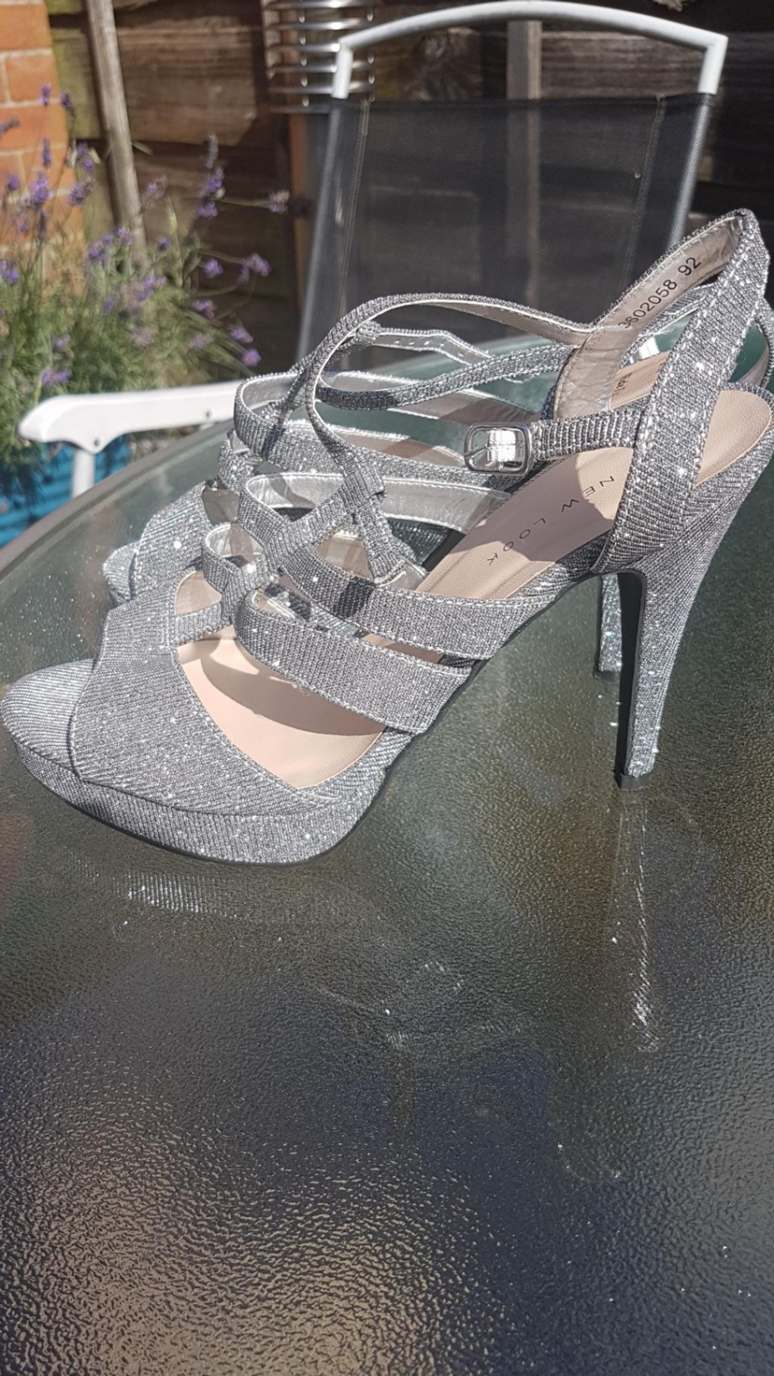 new look silver sparkly heels