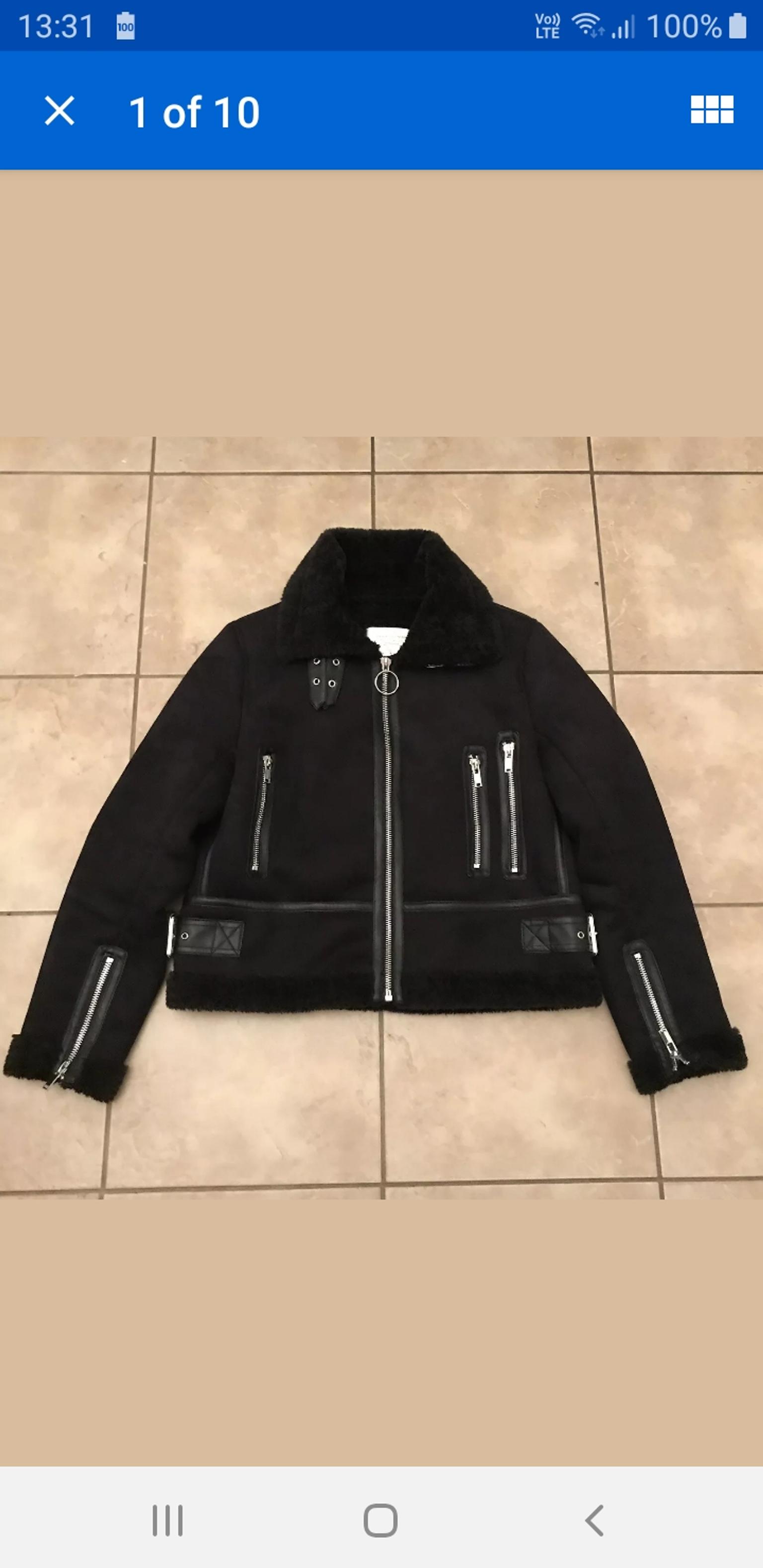 zara aviator jacket black